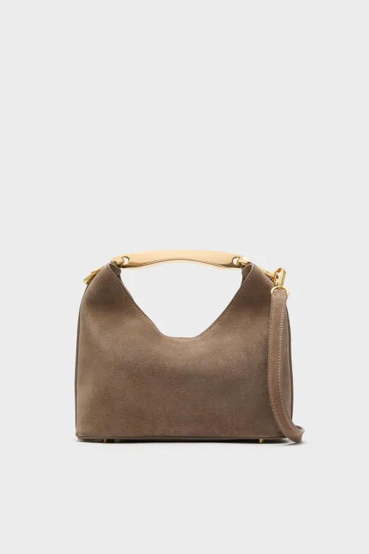 Taupe Suede Small Boomerang Bag sold by Tuckernuck