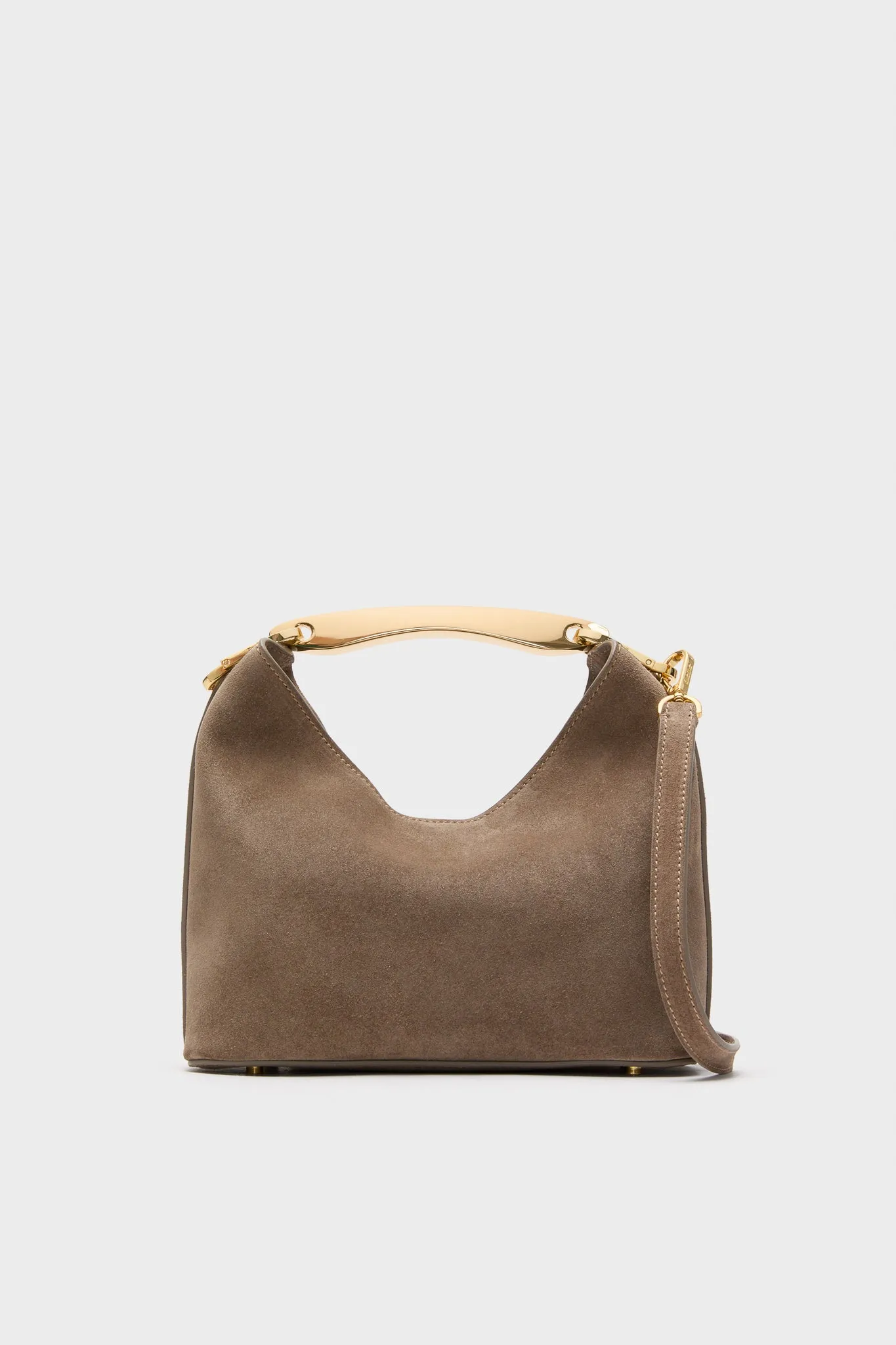 Taupe Suede Small Boomerang Bag sold by Tuckernuck