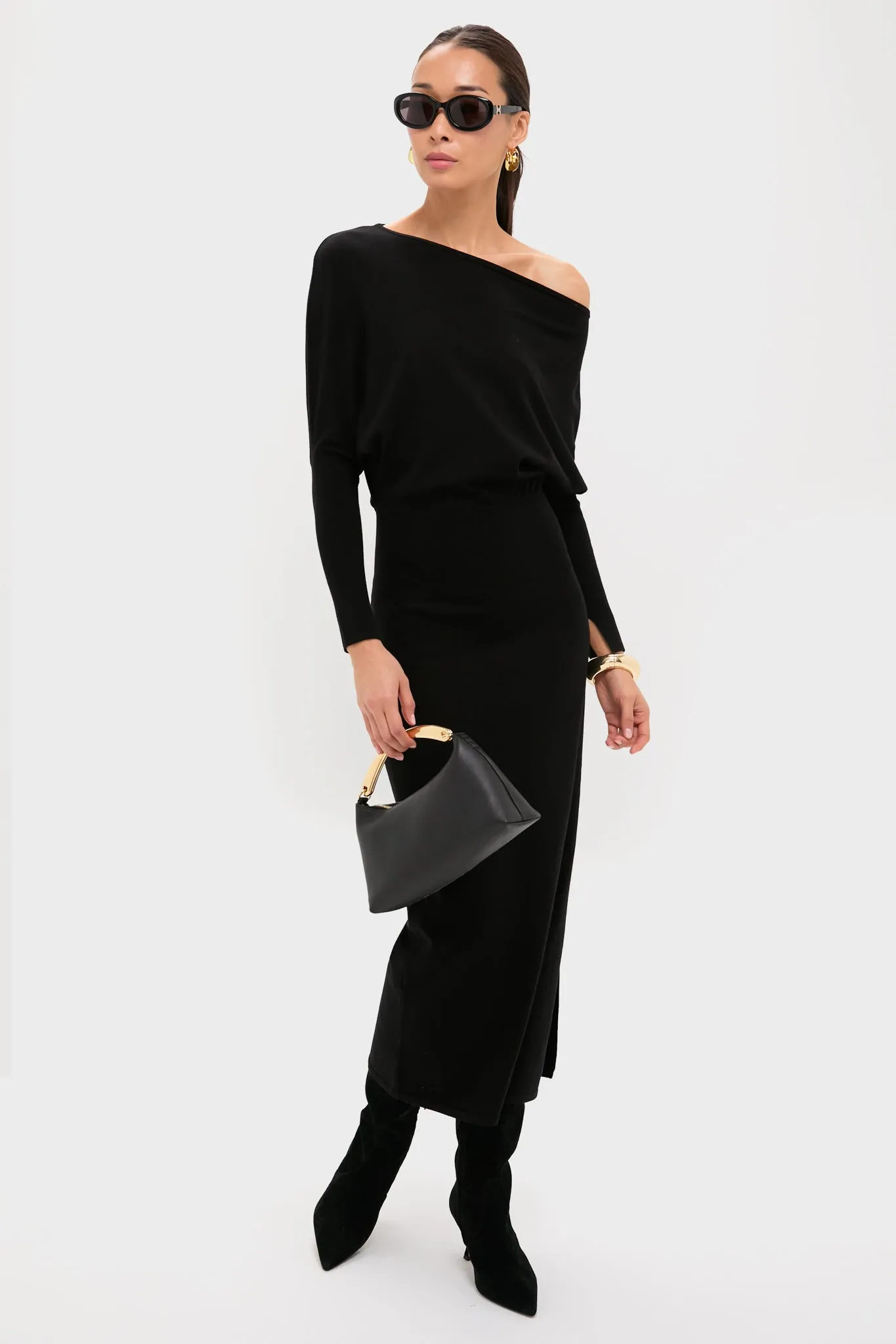 Black Janese Off Shoulder Midi Dress sold by Tuckernuck product image thumbnail 2