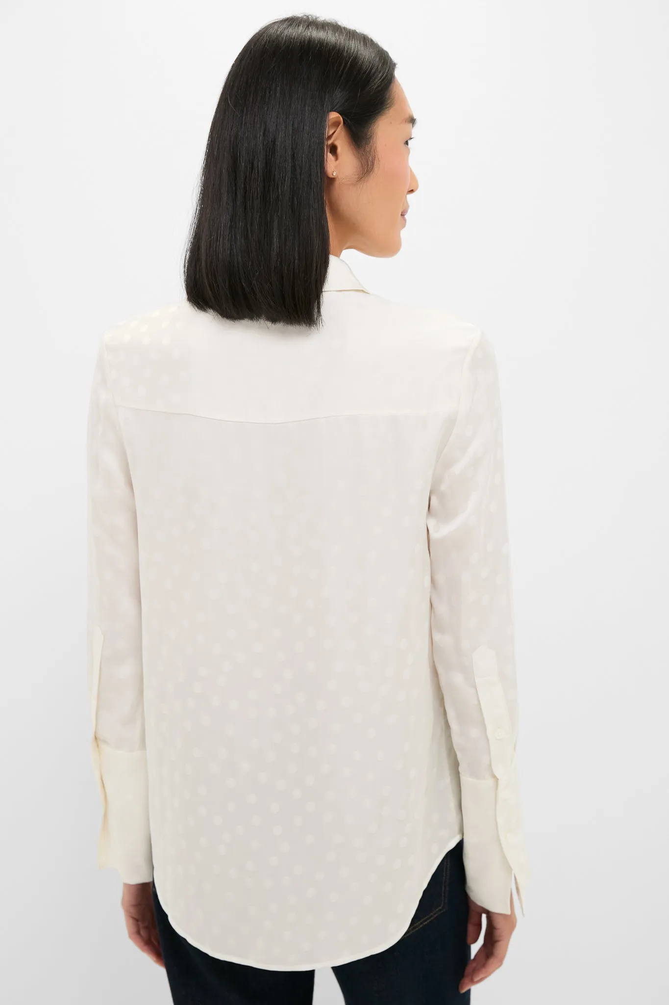 Ivory Scattered Dot Jacquard Amanda Shirt sold by Tuckernuck product image thumbnail 4
