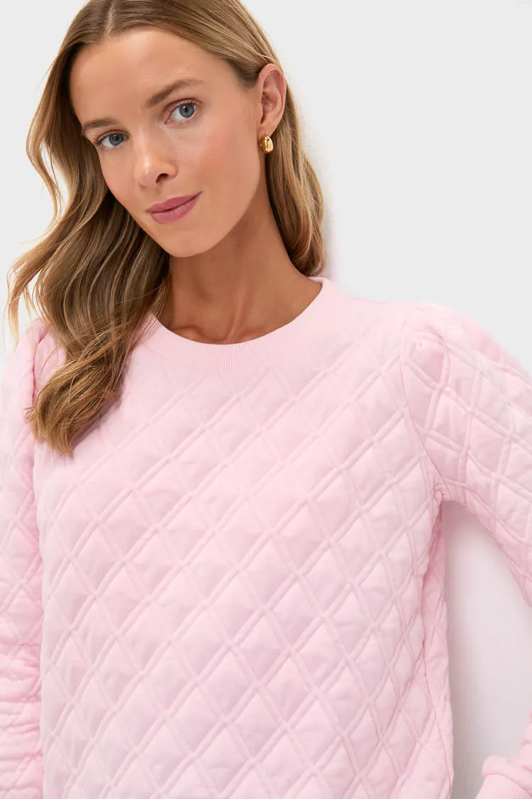 Pink Puff Sleeve Quilted Stretch Campbell Pullover sold by Tuckernuck product image thumbnail 5