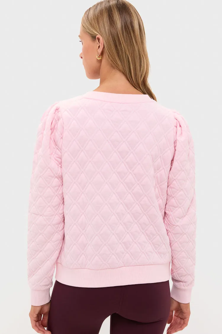 Pink Puff Sleeve Quilted Stretch Campbell Pullover sold by Tuckernuck product image thumbnail 4