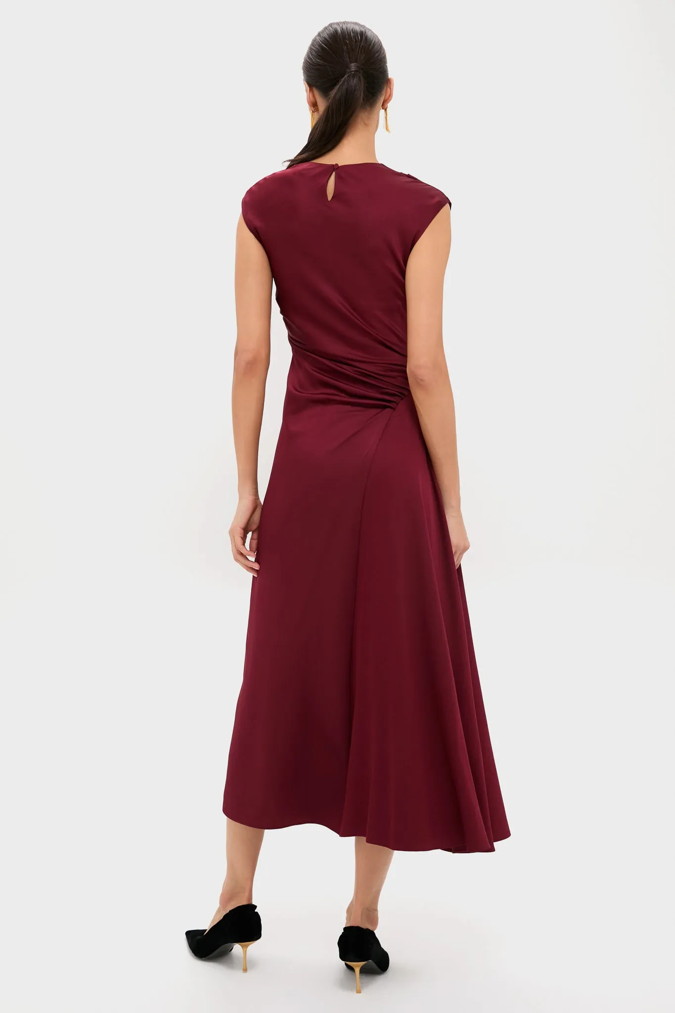 Oxblood Burke Draped Midi Dress sold by Tuckernuck product image thumbnail 4