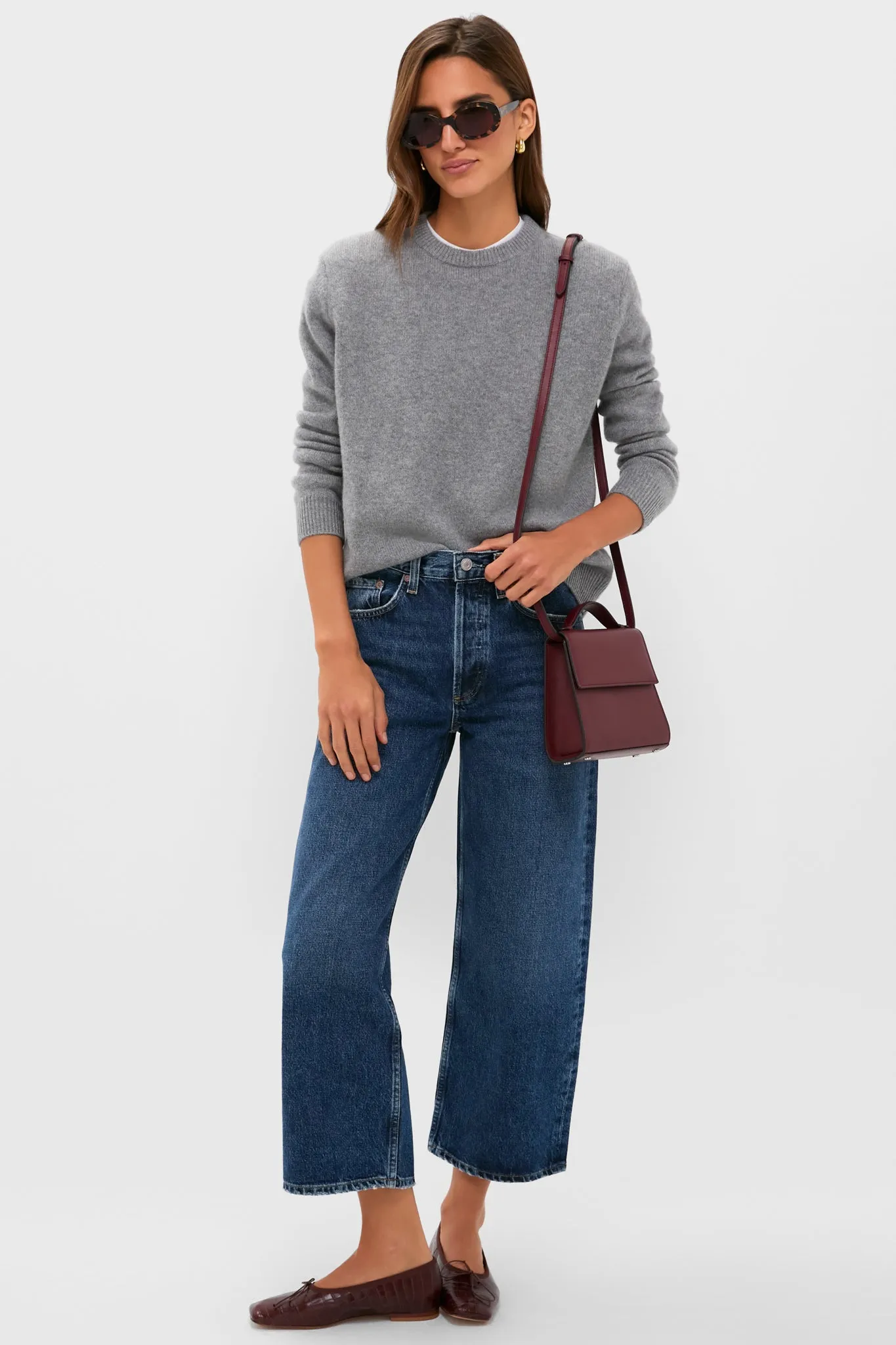 Shadow Gray Bodie Cashmere Boyfriend Crewneck sold by Tuckernuck product image thumbnail 2