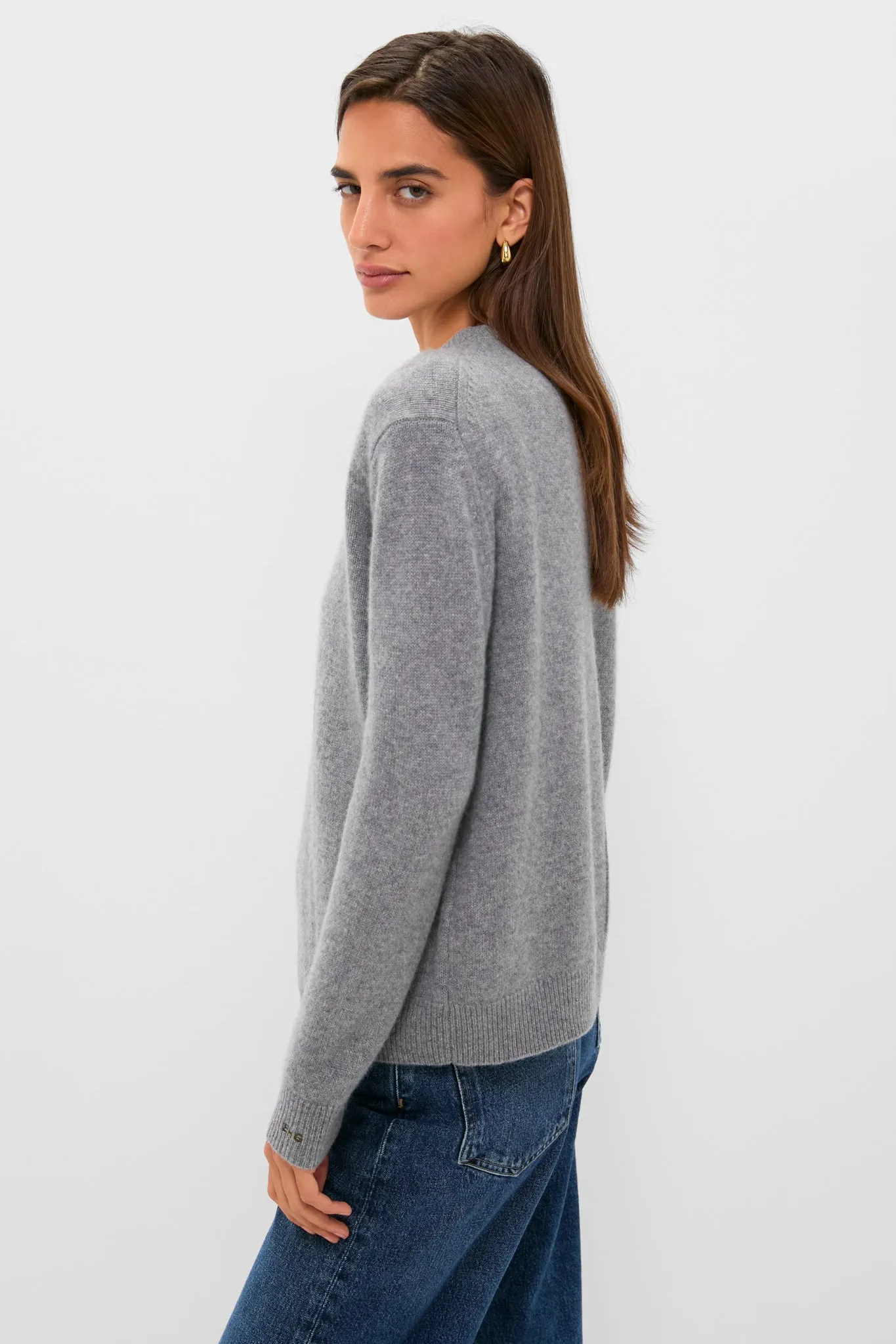 Shadow Gray Bodie Cashmere Boyfriend Crewneck sold by Tuckernuck product image thumbnail 3