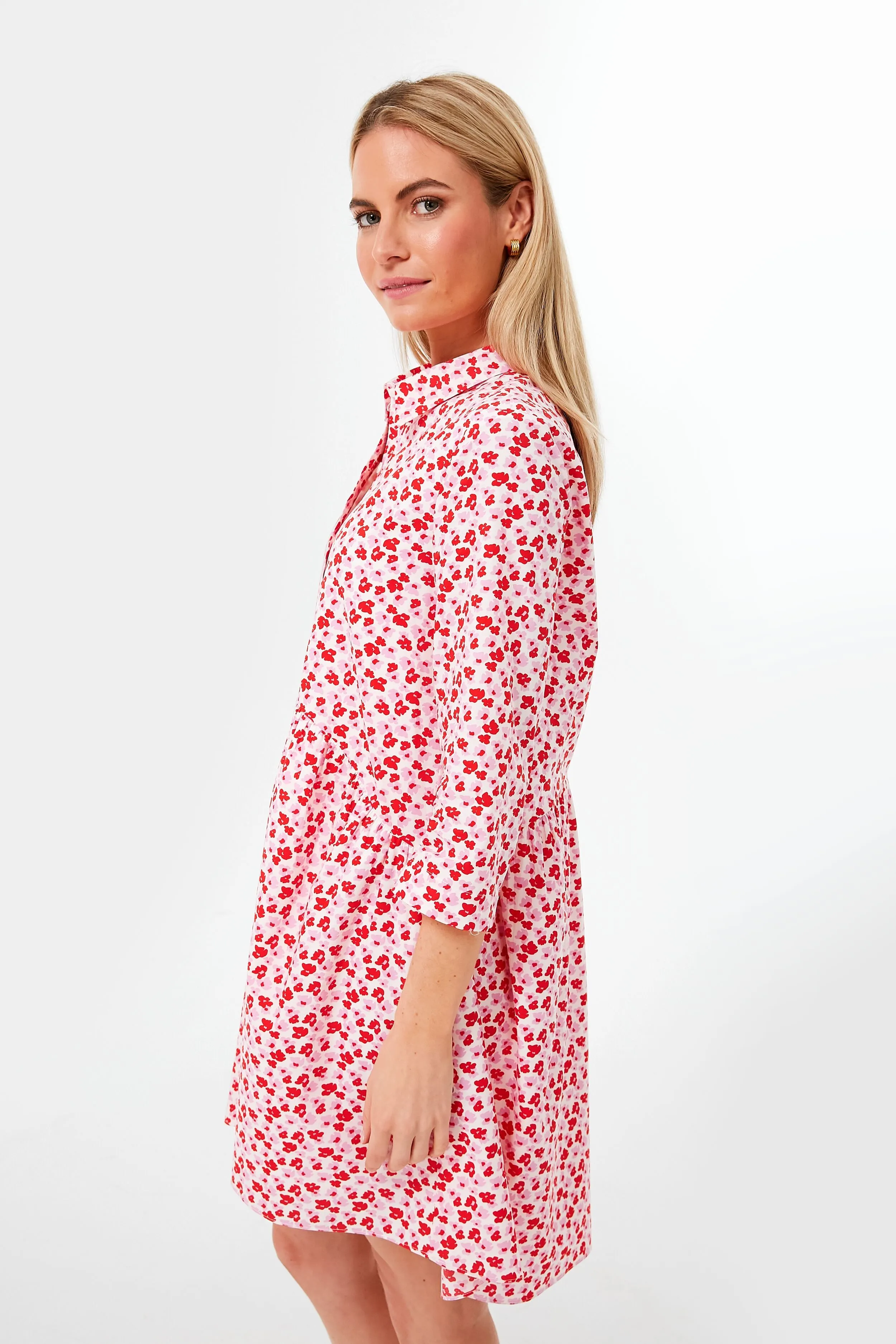 Pink and Red Floral Valentina Mini Dress sold by Tuckernuck product image thumbnail 4