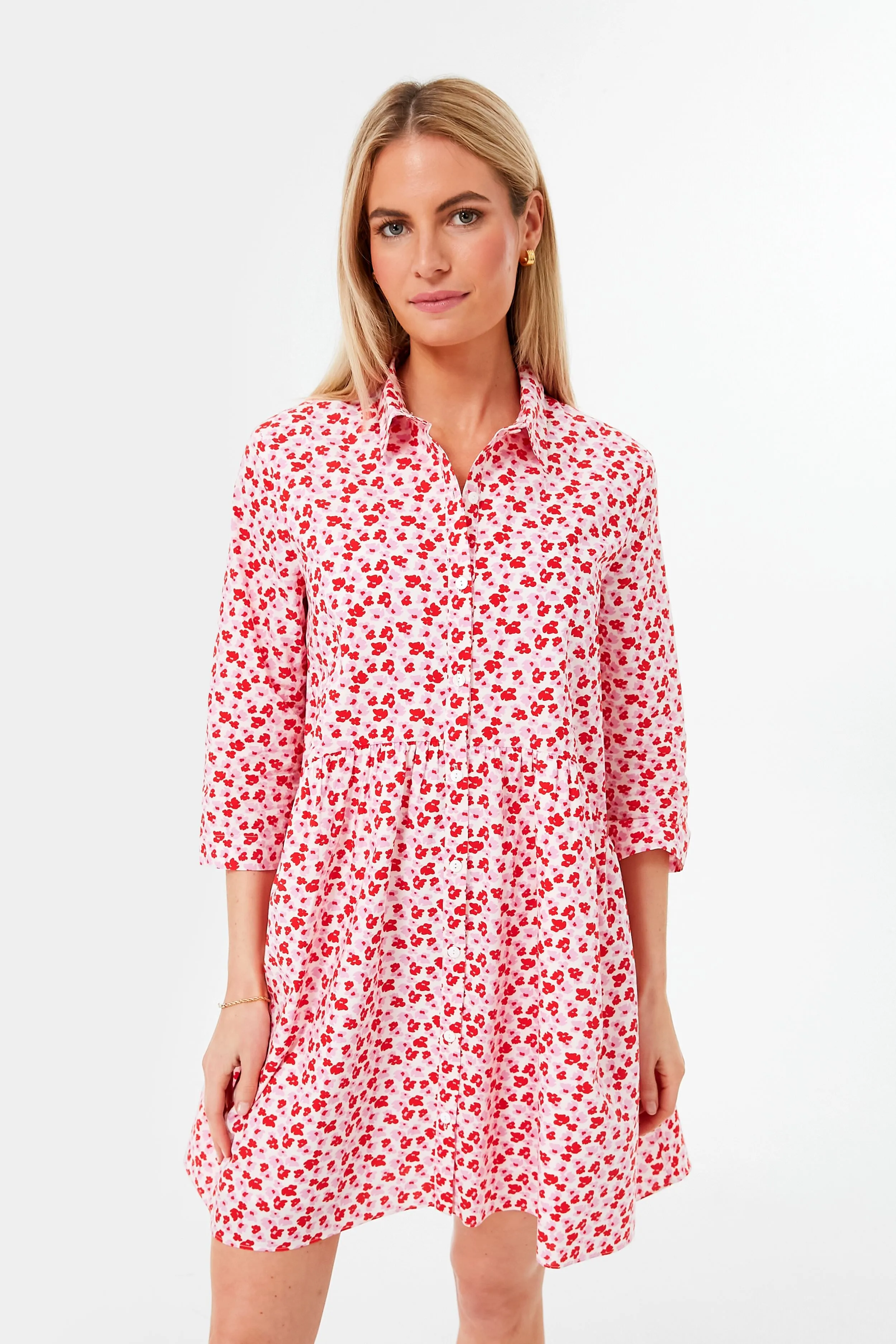 Pink and Red Floral Valentina Mini Dress sold by Tuckernuck product image thumbnail 3