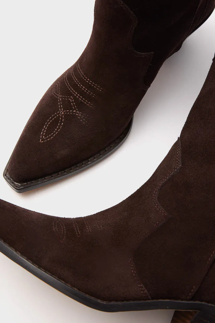 Dark Espresso Suede Wilson Cowboy Boots sold by Tuckernuck product image thumbnail 3