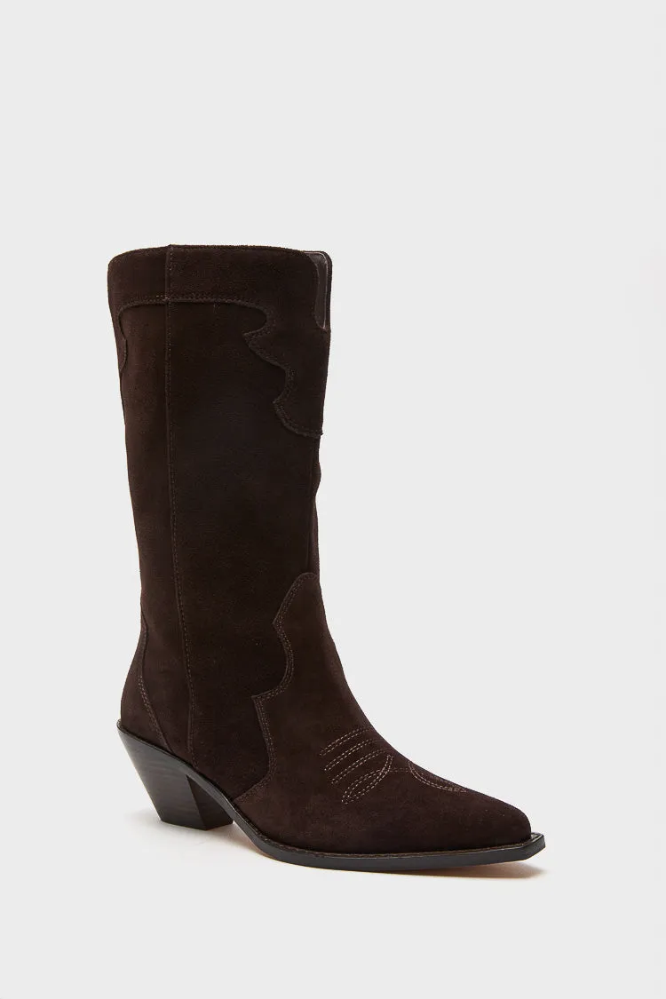 Dark Espresso Suede Wilson Cowboy Boots sold by Tuckernuck