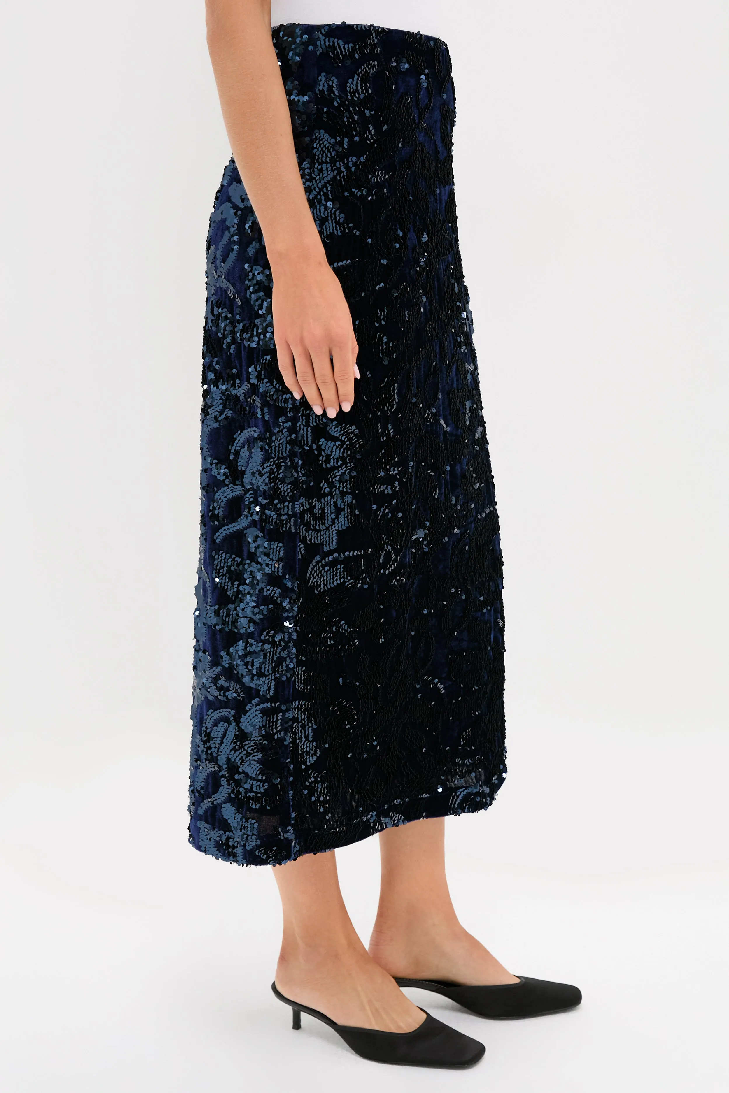 Velvet and Sequin Maloney Midi Skirt sold by Tuckernuck product image thumbnail 3