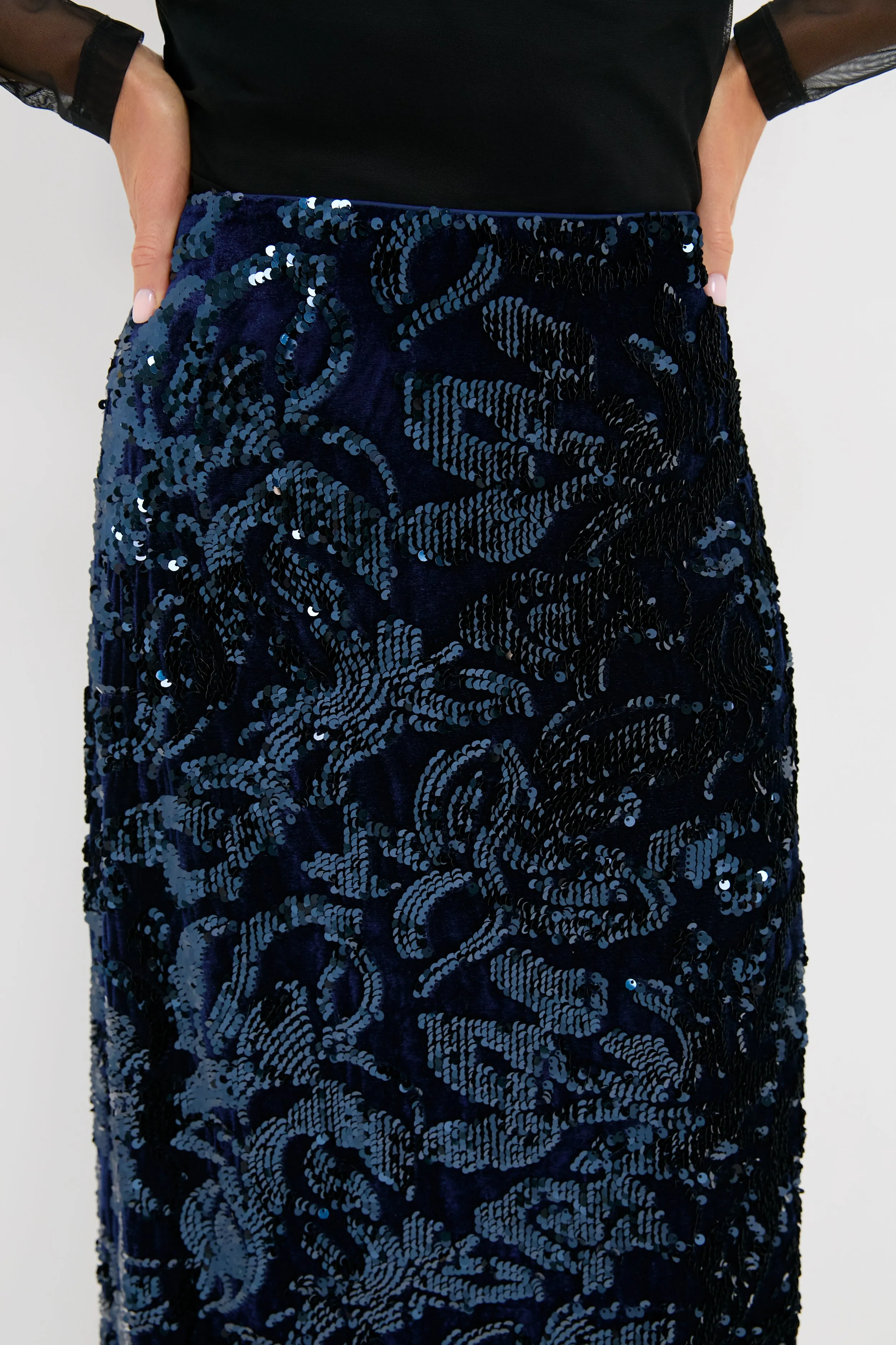 Velvet and Sequin Maloney Midi Skirt sold by Tuckernuck product image thumbnail 5