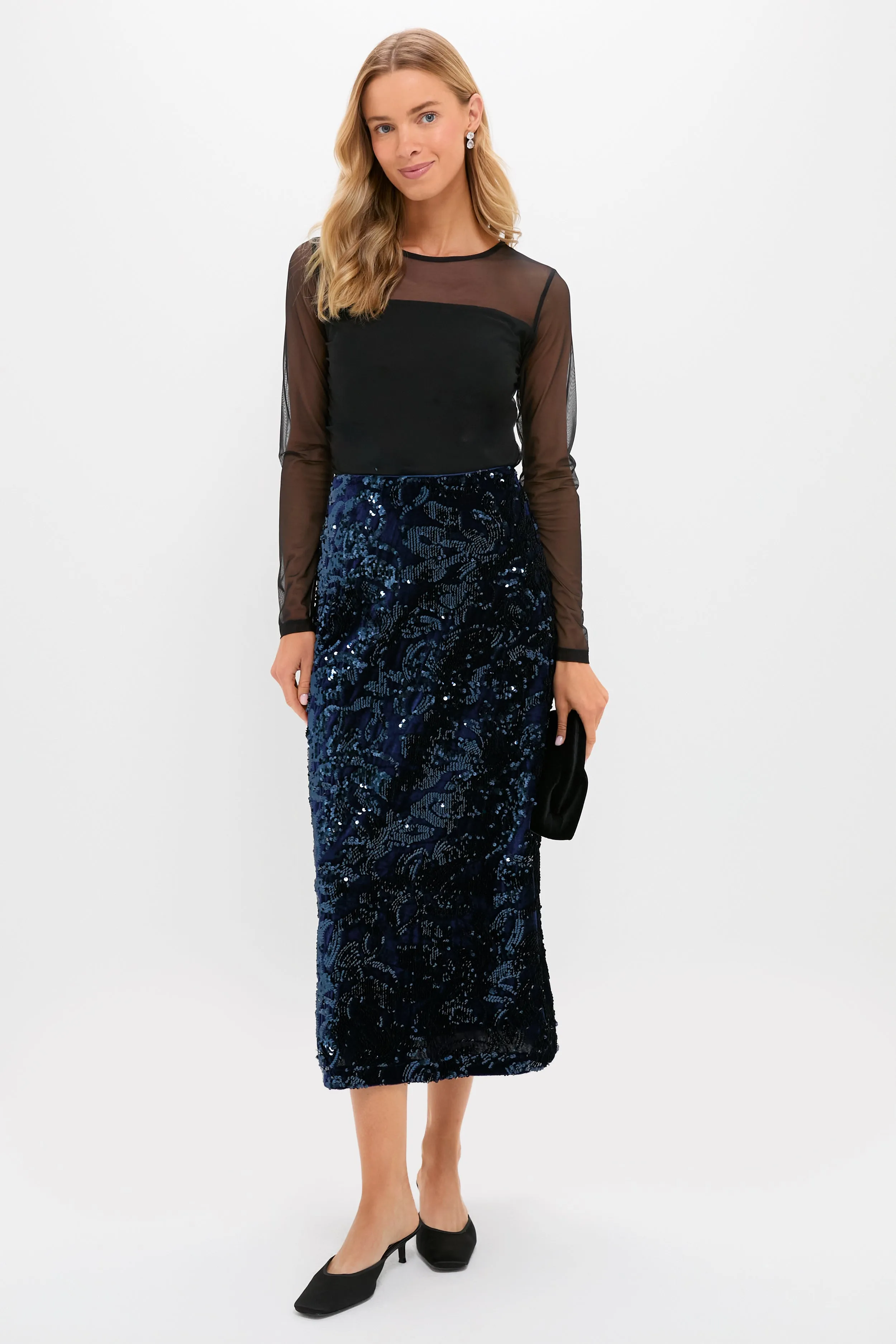 Velvet and Sequin Maloney Midi Skirt sold by Tuckernuck product image thumbnail 2