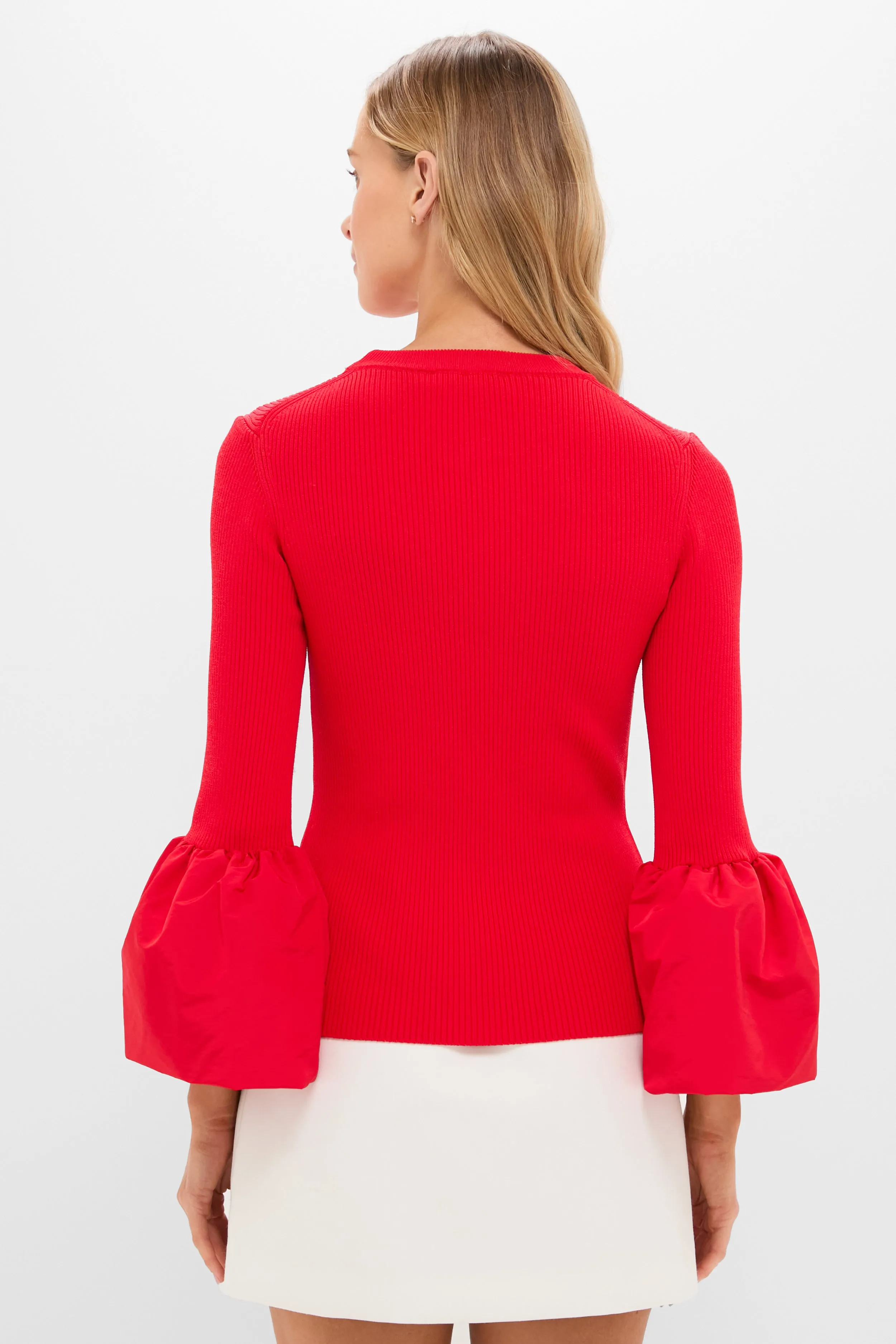 Red Knit Mixed Media Odin Blouse sold by Tuckernuck product image thumbnail 4