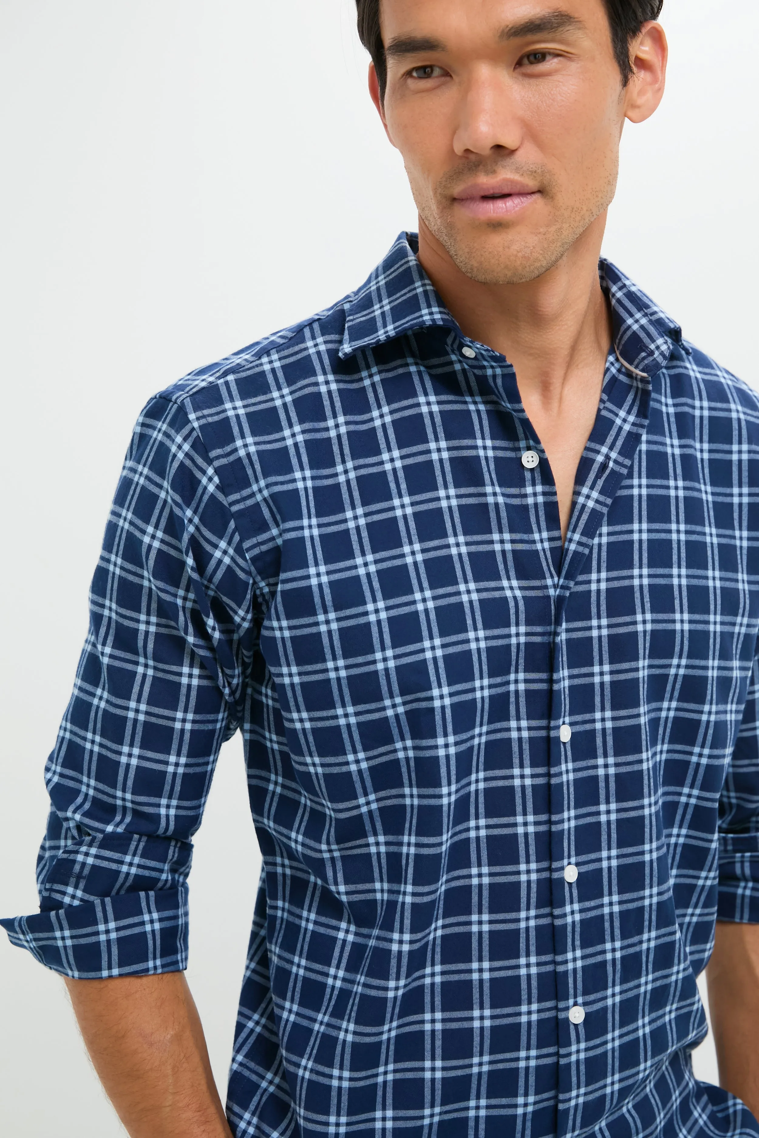 Navy Mystic Performance Flannel Sport Shirt sold by Tuckernuck product image thumbnail 5