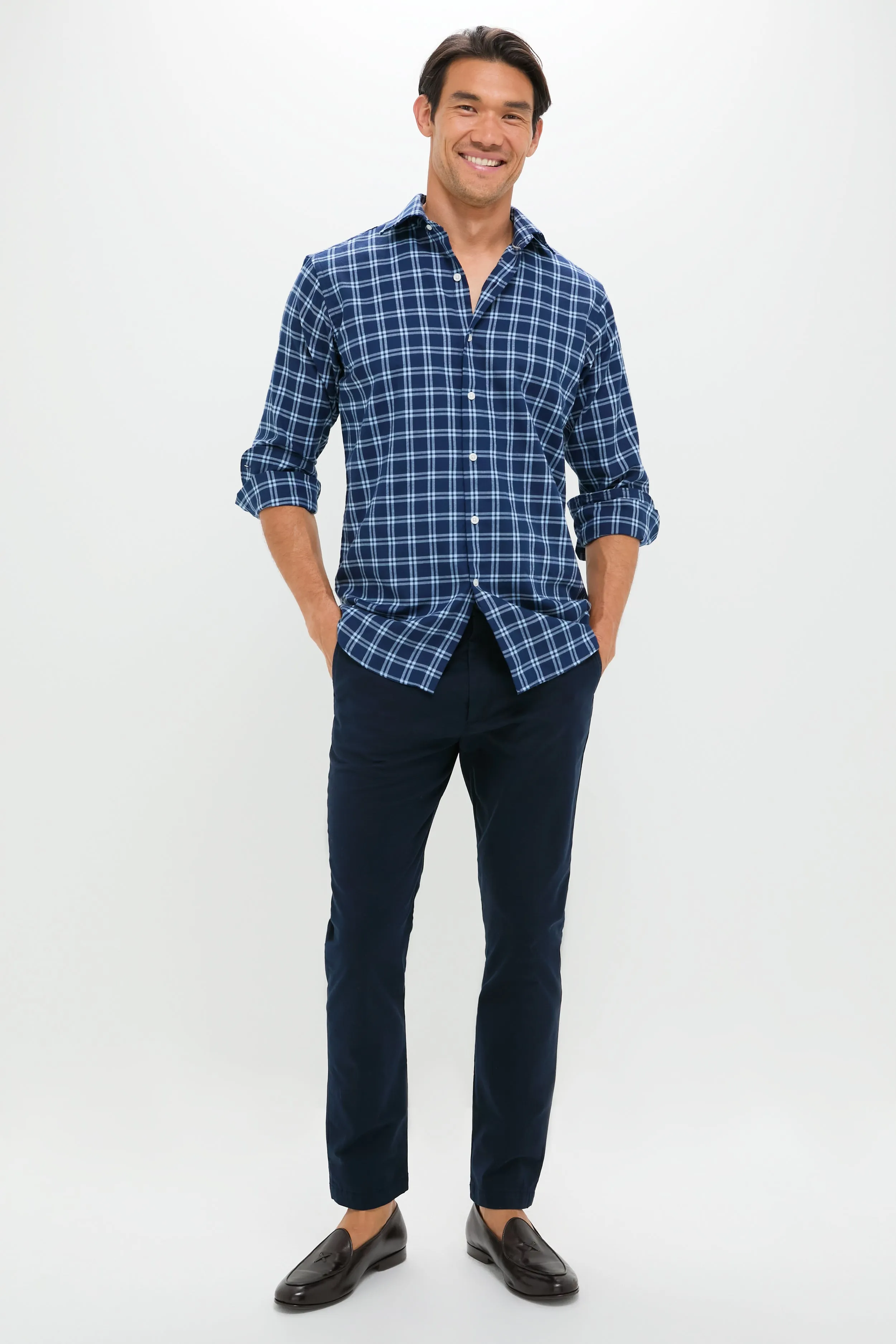 Navy Mystic Performance Flannel Sport Shirt sold by Tuckernuck product image thumbnail 2