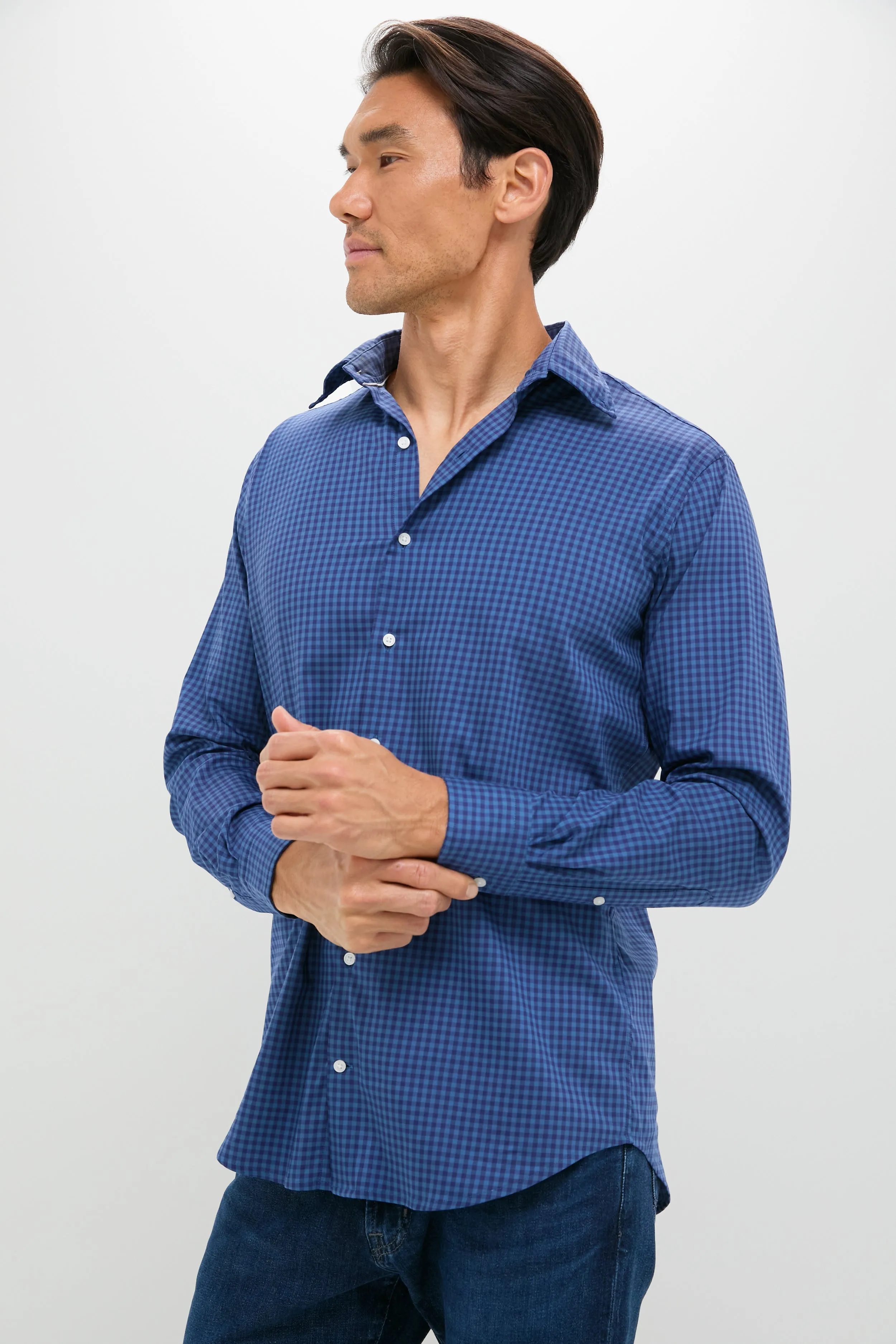 Blue Haze Conway Crown Lite Cotton-Stretch Sport Shirt sold by Tuckernuck product image thumbnail 3