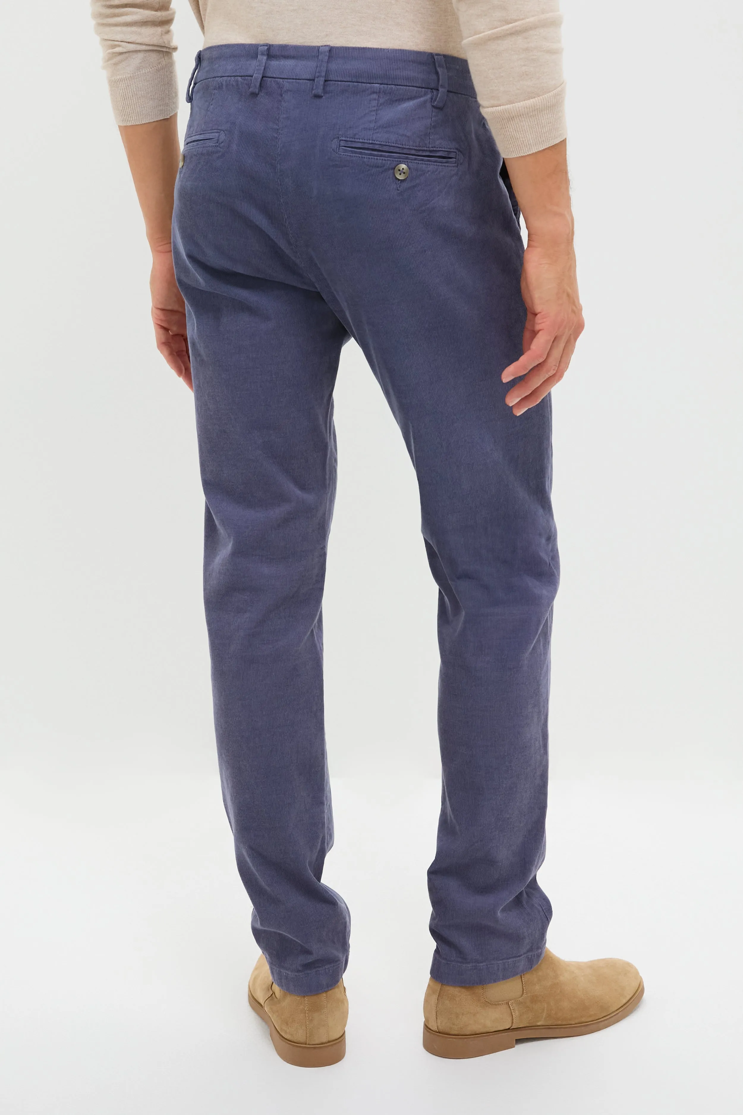 Blue Haze Superior Soft Corduroy Flat Front Trouser sold by Tuckernuck product image thumbnail 4