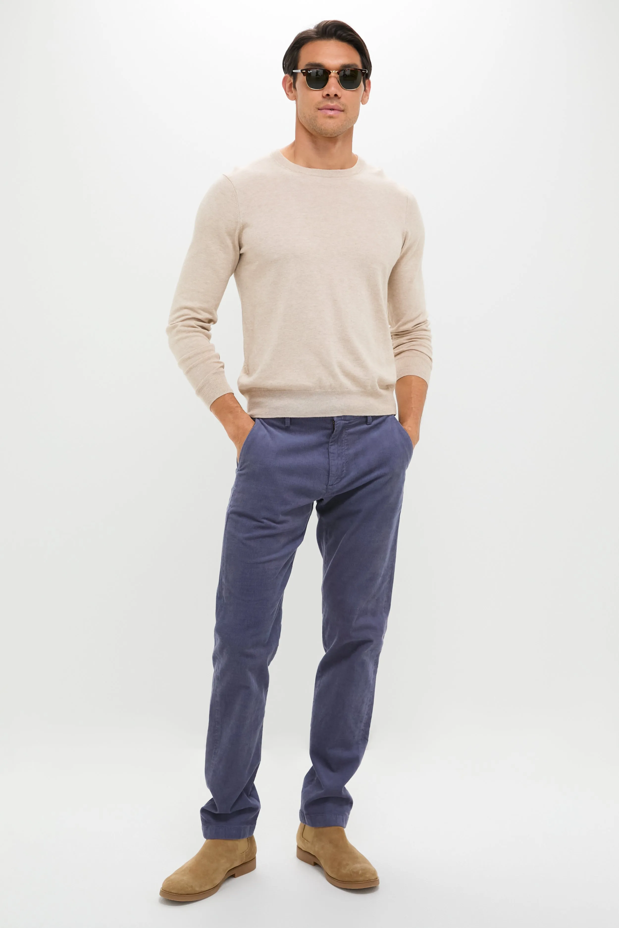 Blue Haze Superior Soft Corduroy Flat Front Trouser sold by Tuckernuck product image thumbnail 2