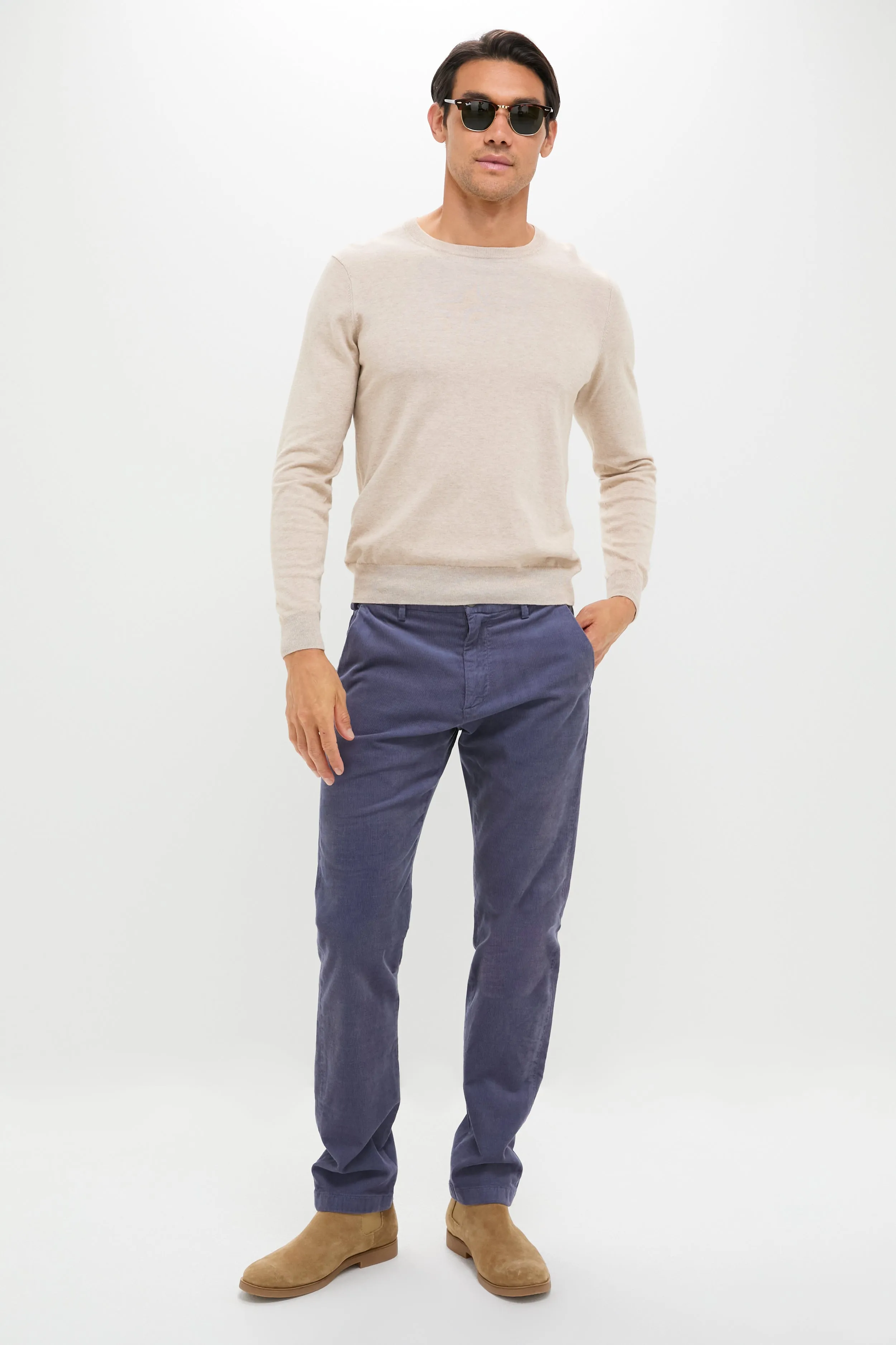 Blue Haze Superior Soft Corduroy Flat Front Trouser sold by Tuckernuck product image thumbnail 5