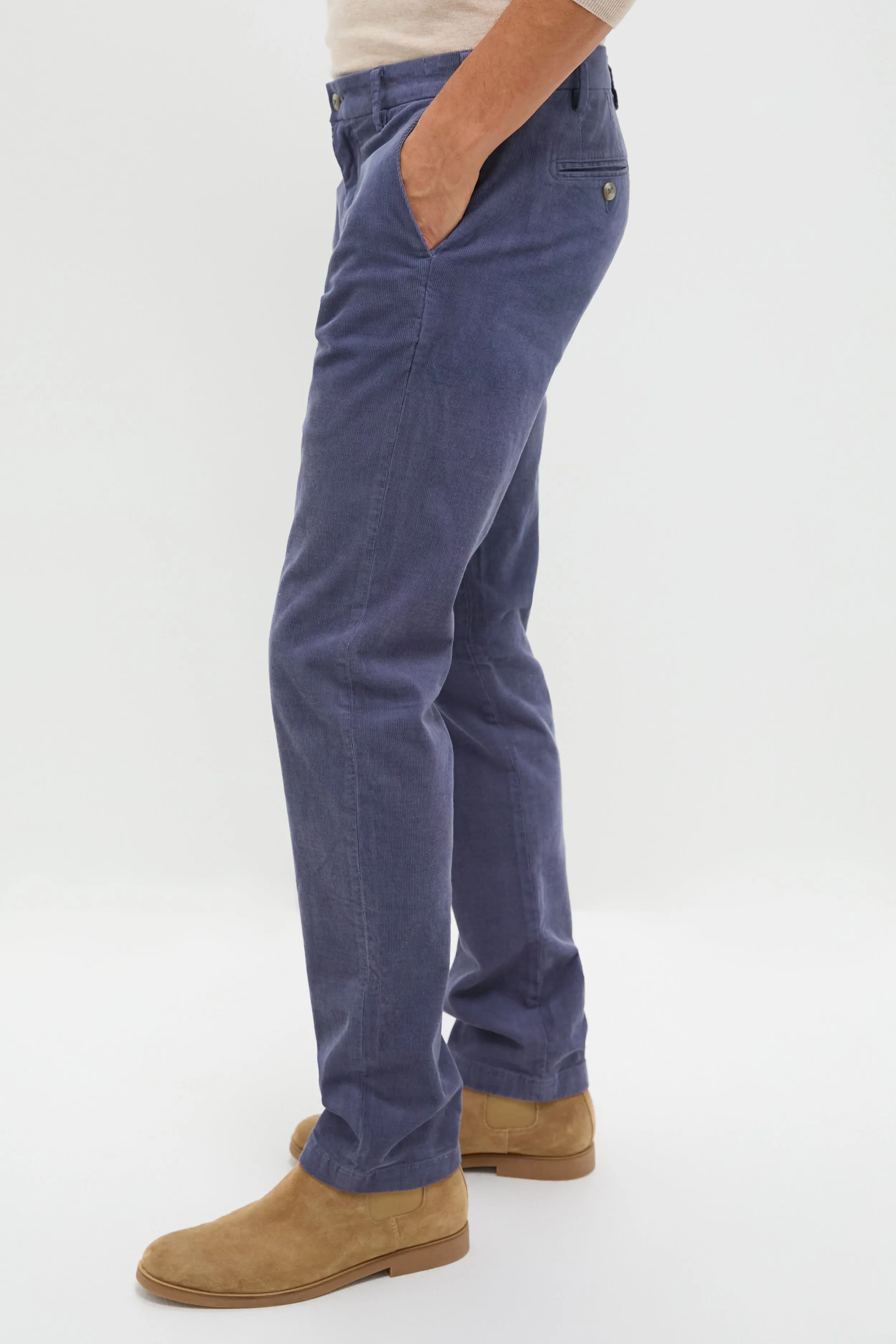 Blue Haze Superior Soft Corduroy Flat Front Trouser sold by Tuckernuck product image thumbnail 3