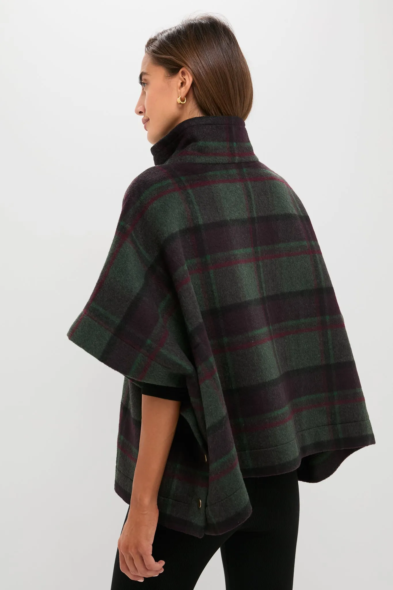 Forest Plaid Wool Winthrop Poncho sold by Tuckernuck product image thumbnail 4