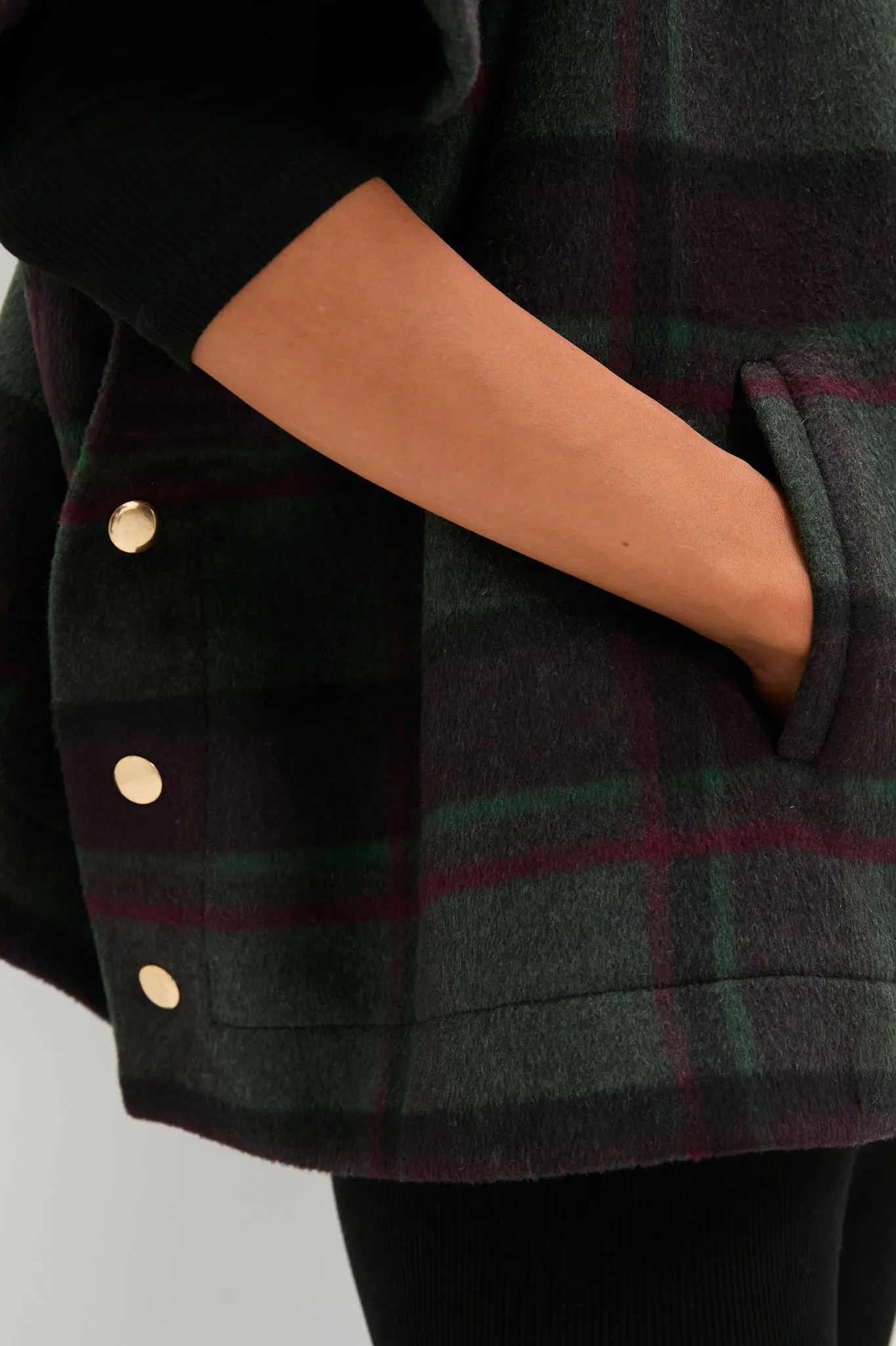 Forest Plaid Wool Winthrop Poncho sold by Tuckernuck product image thumbnail 5