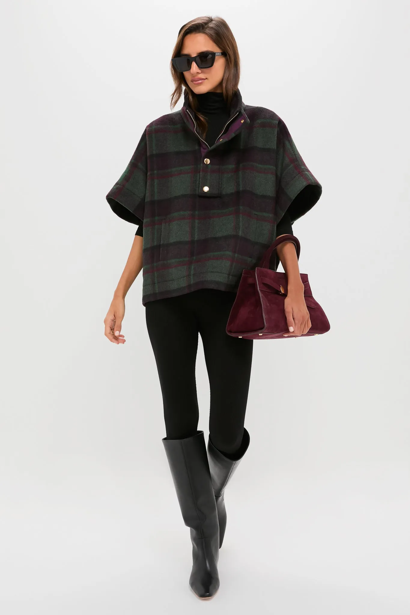 Forest Plaid Wool Winthrop Poncho sold by Tuckernuck product image thumbnail 2