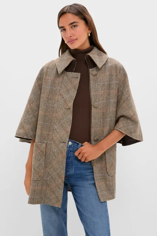 Herringbone Stewart Poncho sold by Tuckernuck