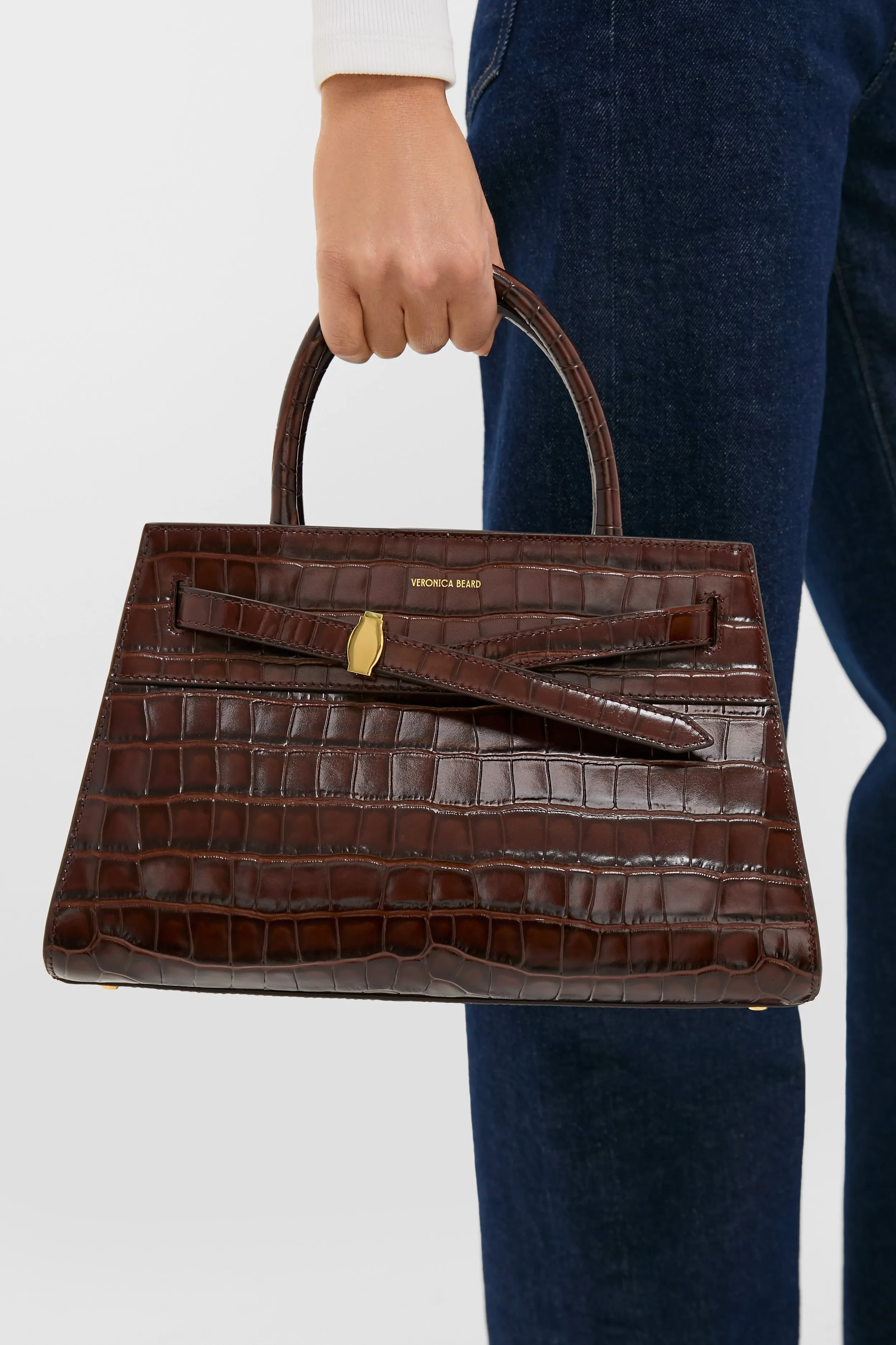 Chestnut Croc Embossed Veronica Beard Dash Bag sold by Tuckernuck product image thumbnail 2
