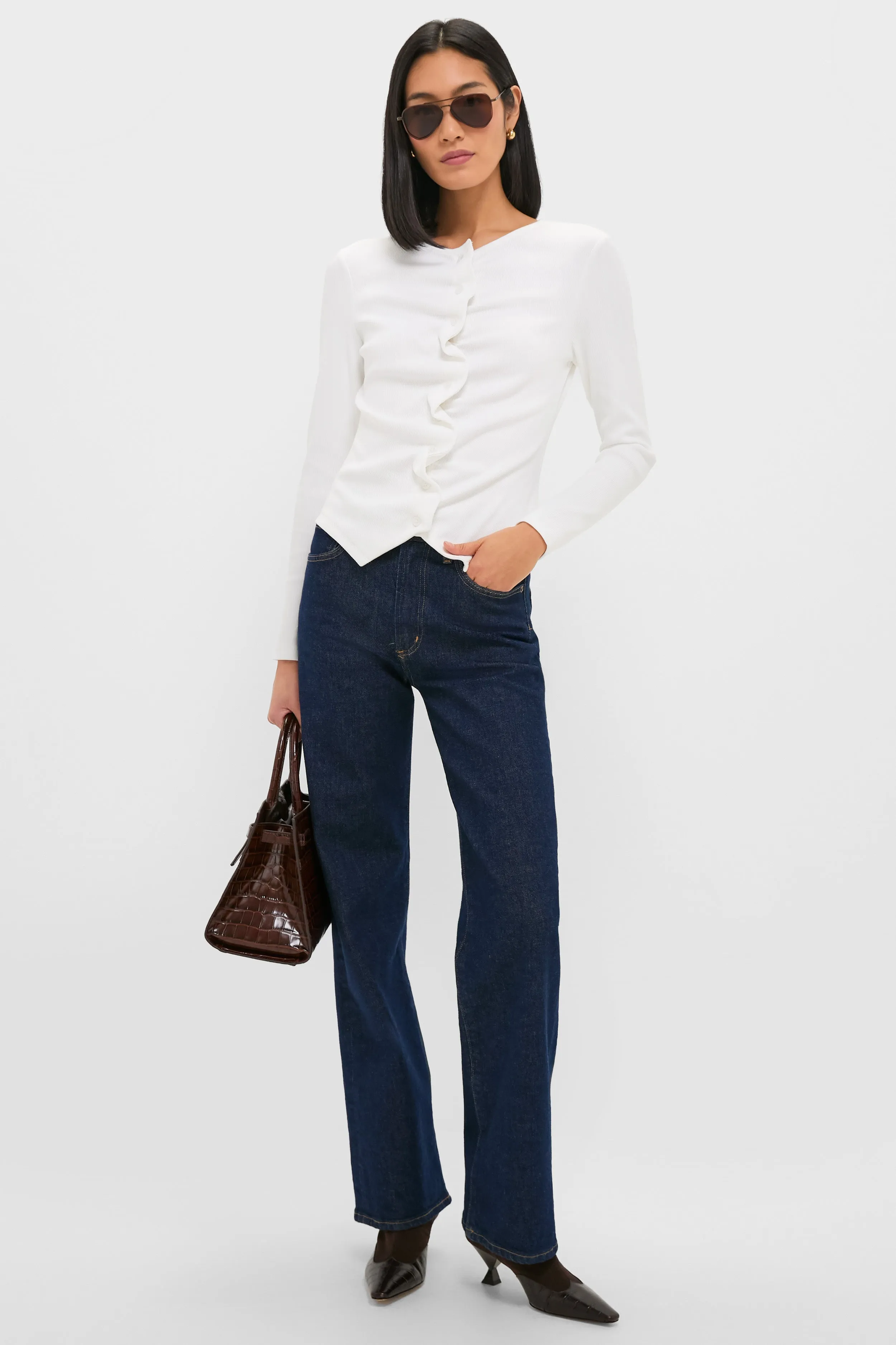 Chestnut Croc Embossed Veronica Beard Dash Bag sold by Tuckernuck product image thumbnail 4