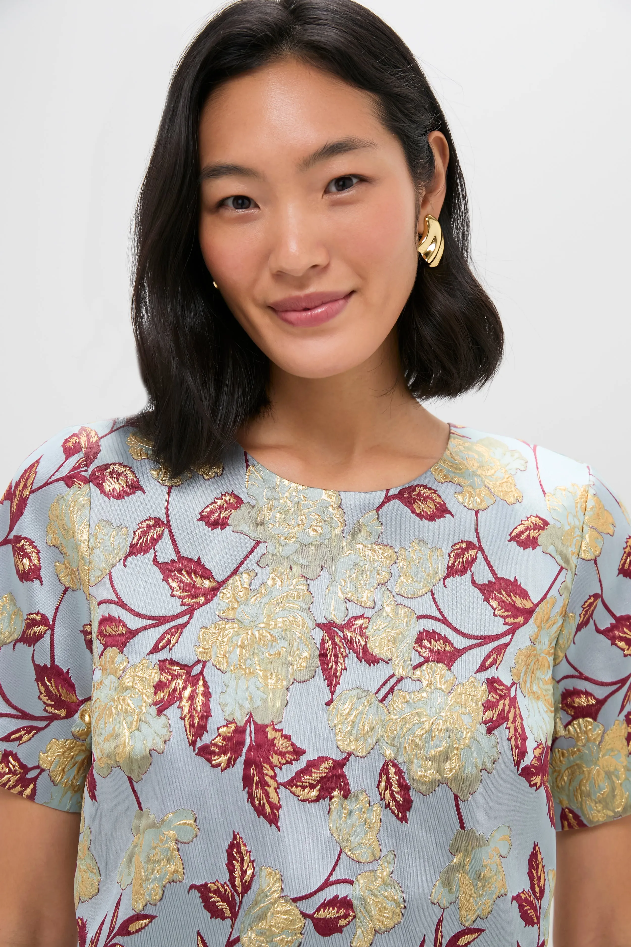 Slate Blue Winter Floral Mae Dress sold by Tuckernuck product image thumbnail 5