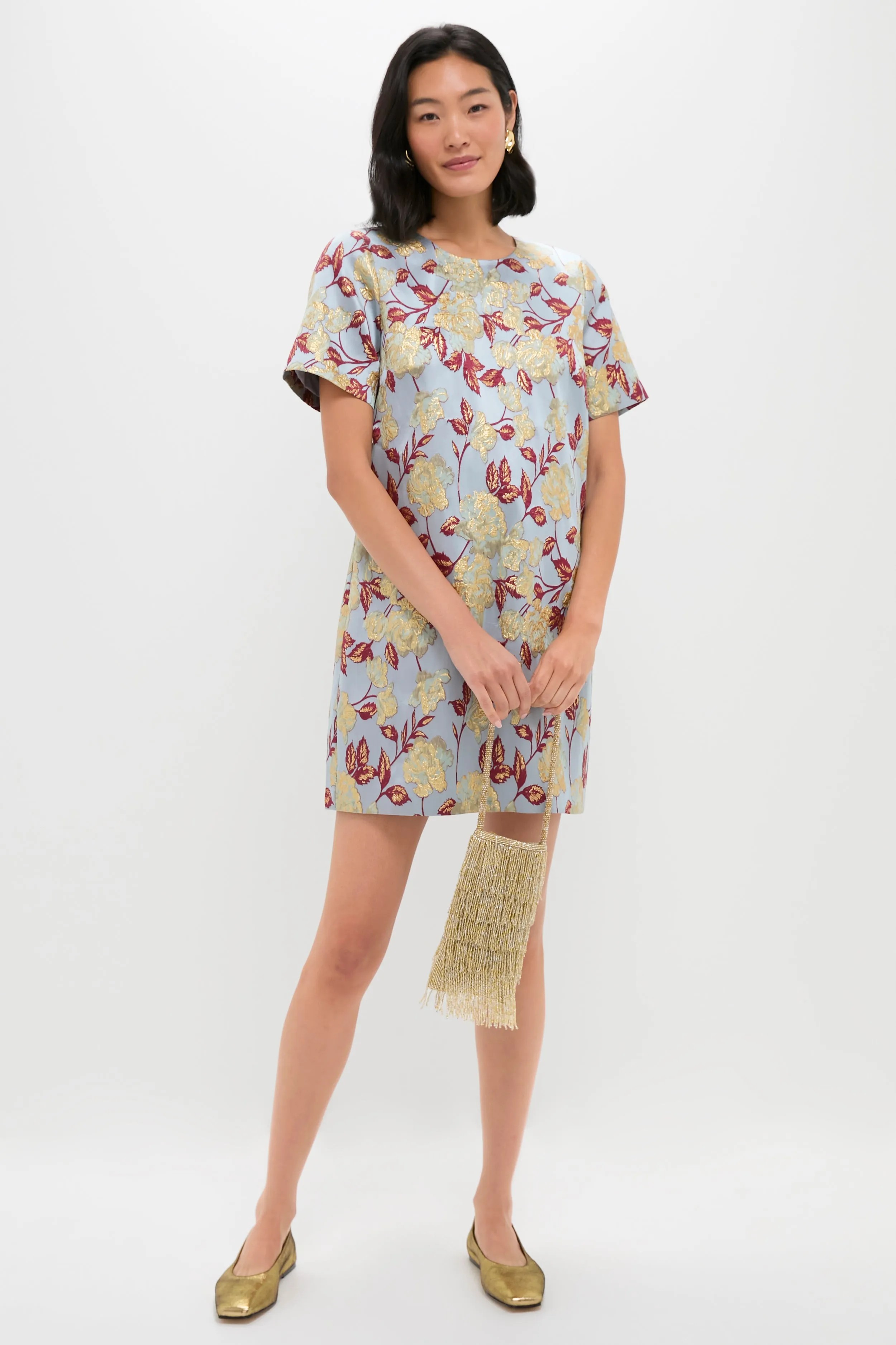 Slate Blue Winter Floral Mae Dress sold by Tuckernuck product image thumbnail 2