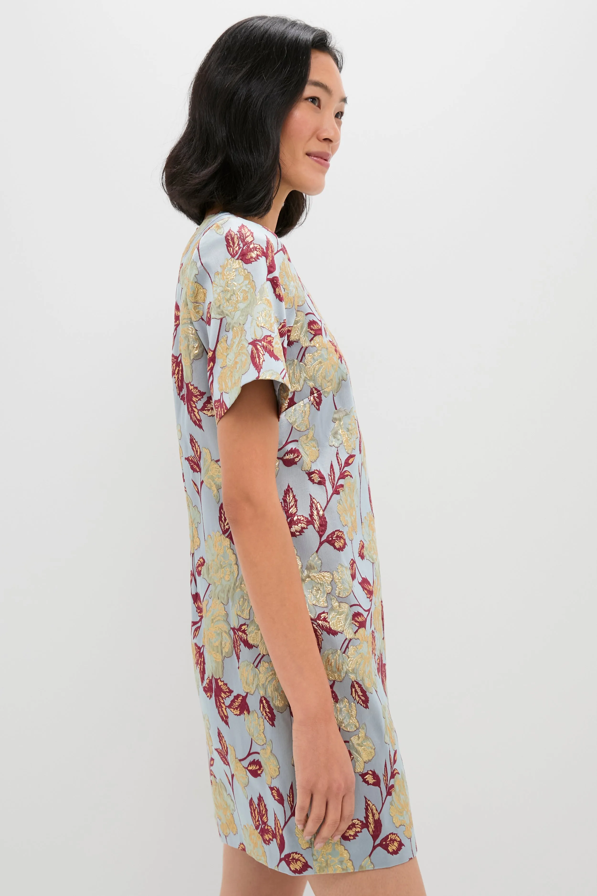 Slate Blue Winter Floral Mae Dress sold by Tuckernuck product image thumbnail 3