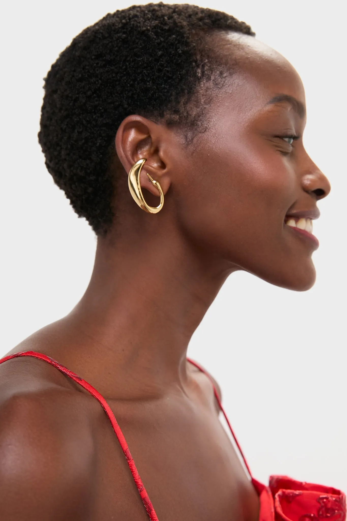 High Polish Gold Egret Climber Earrings sold by Tuckernuck product image thumbnail 2