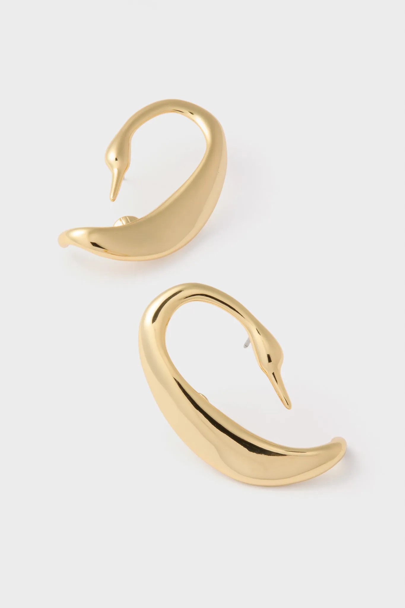 High Polish Gold Egret Climber Earrings sold by Tuckernuck product image thumbnail 4