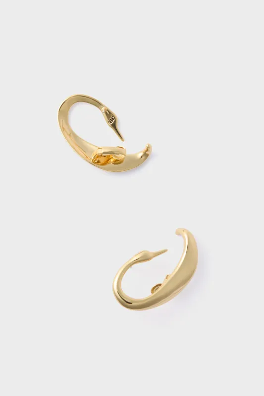 High Polish Gold Egret Climber Earrings sold by Tuckernuck