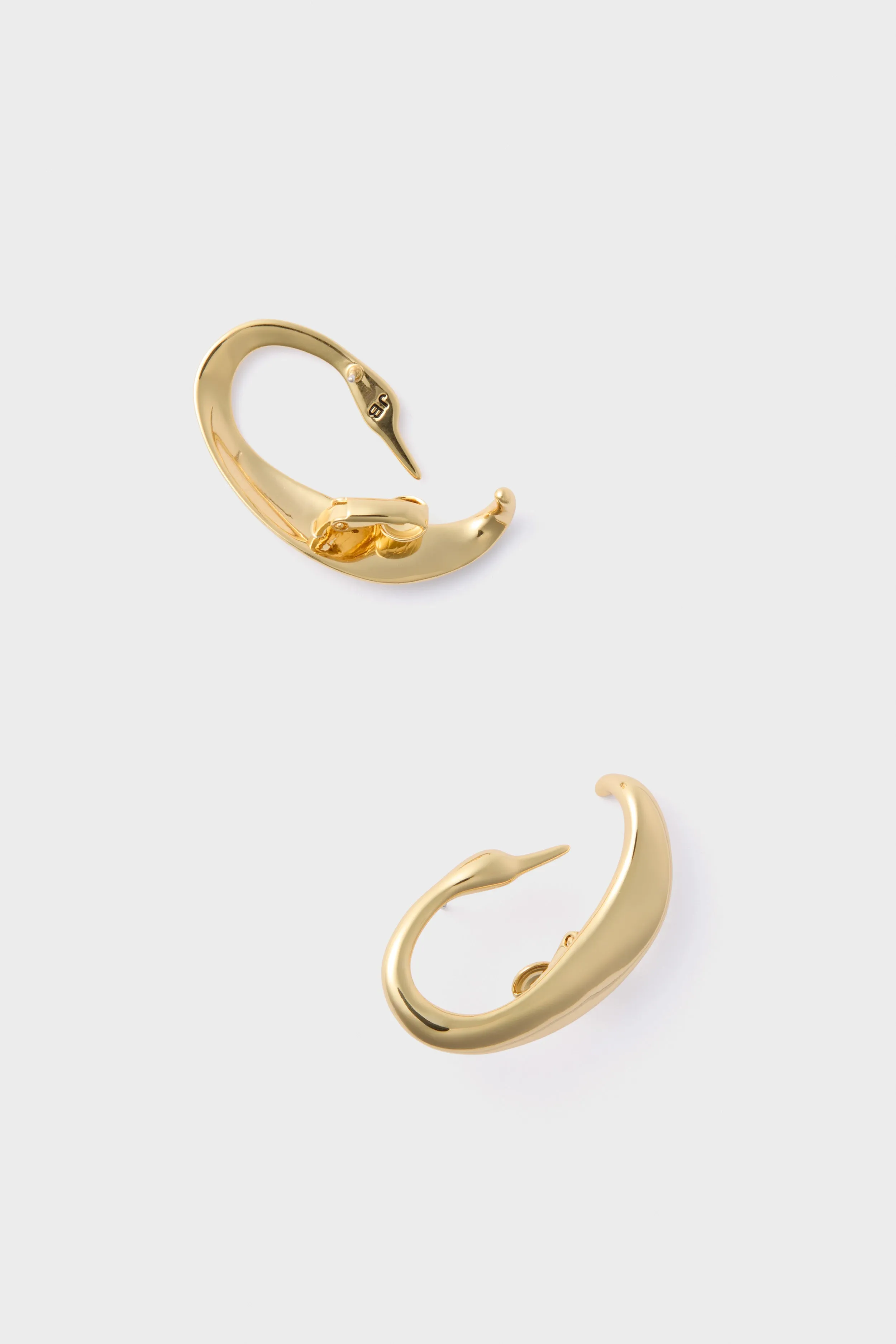 High Polish Gold Egret Climber Earrings sold by Tuckernuck