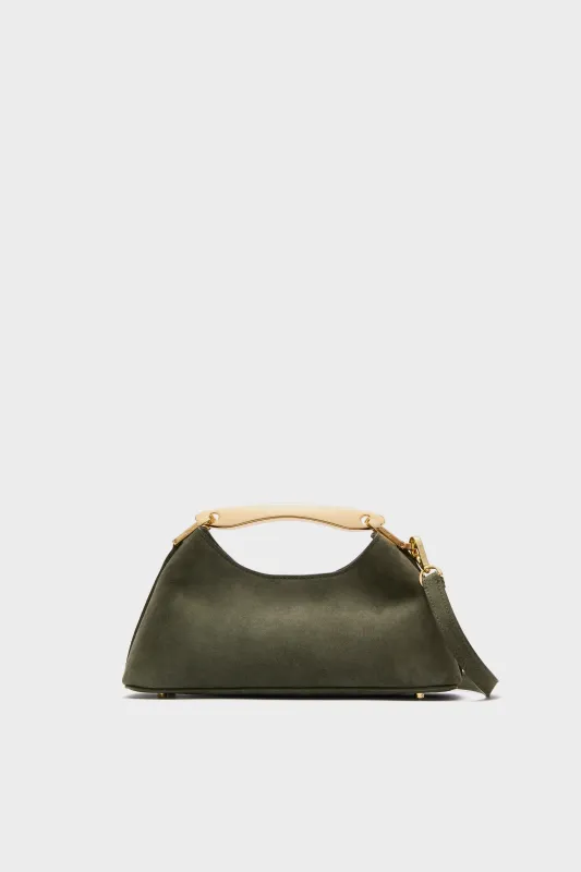 Khaki Suede Mini Boomerang Bag sold by Tuckernuck