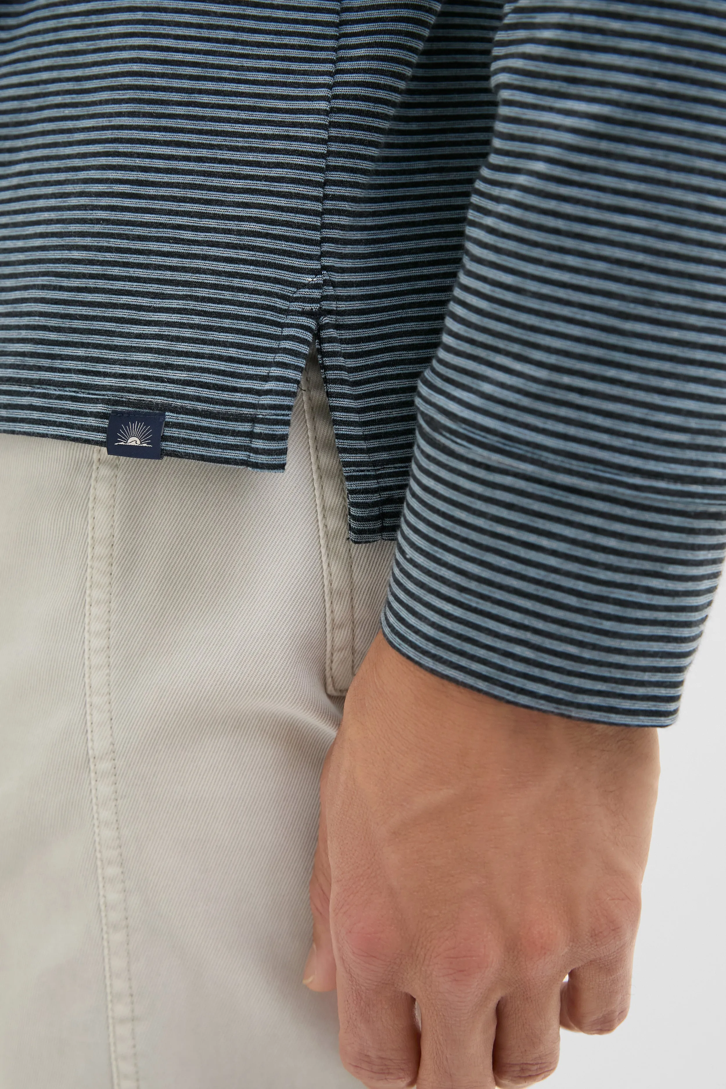 Moonlight Point Stripe Long Sleeve Movement Polo sold by Tuckernuck product image thumbnail 5
