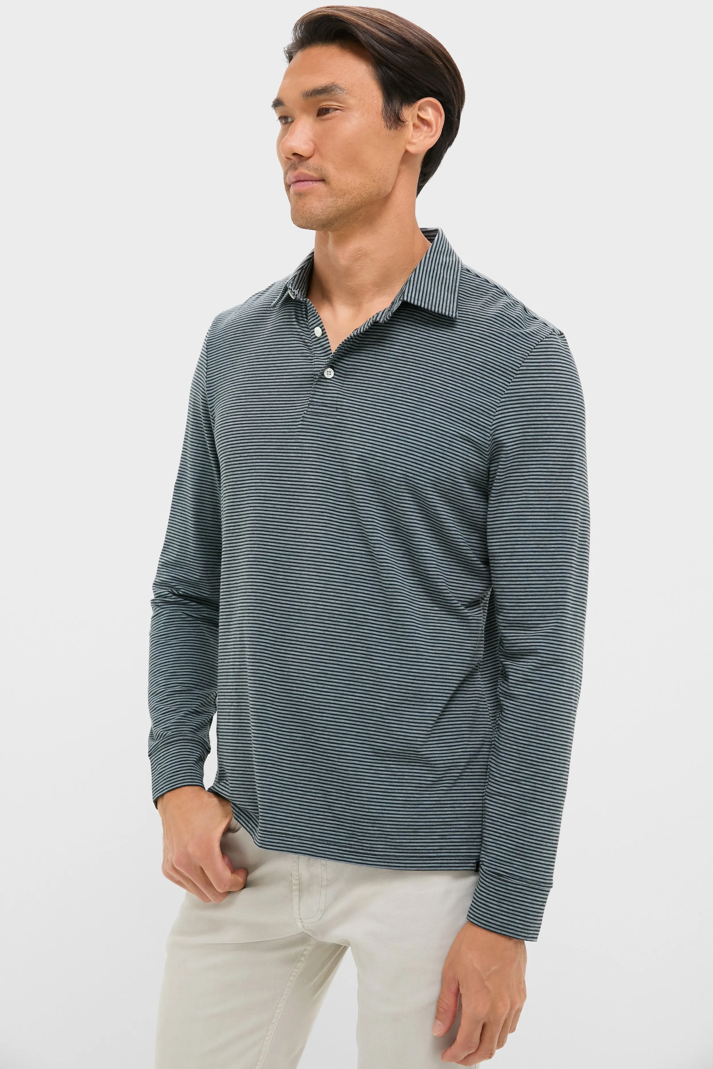 Moonlight Point Stripe Long Sleeve Movement Polo sold by Tuckernuck product image thumbnail 3