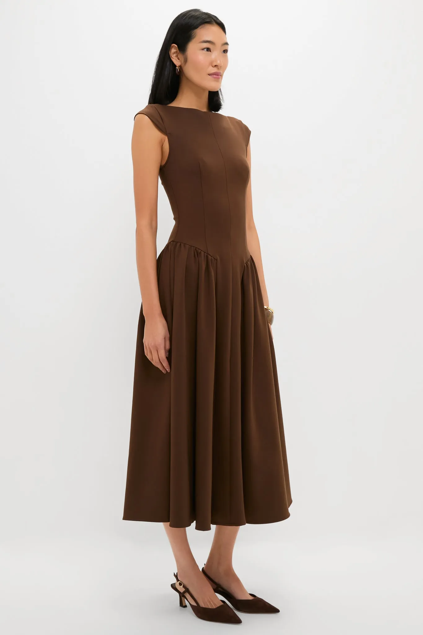 Chocolate Lysandra A Line Midi Dress sold by Tuckernuck product image thumbnail 3