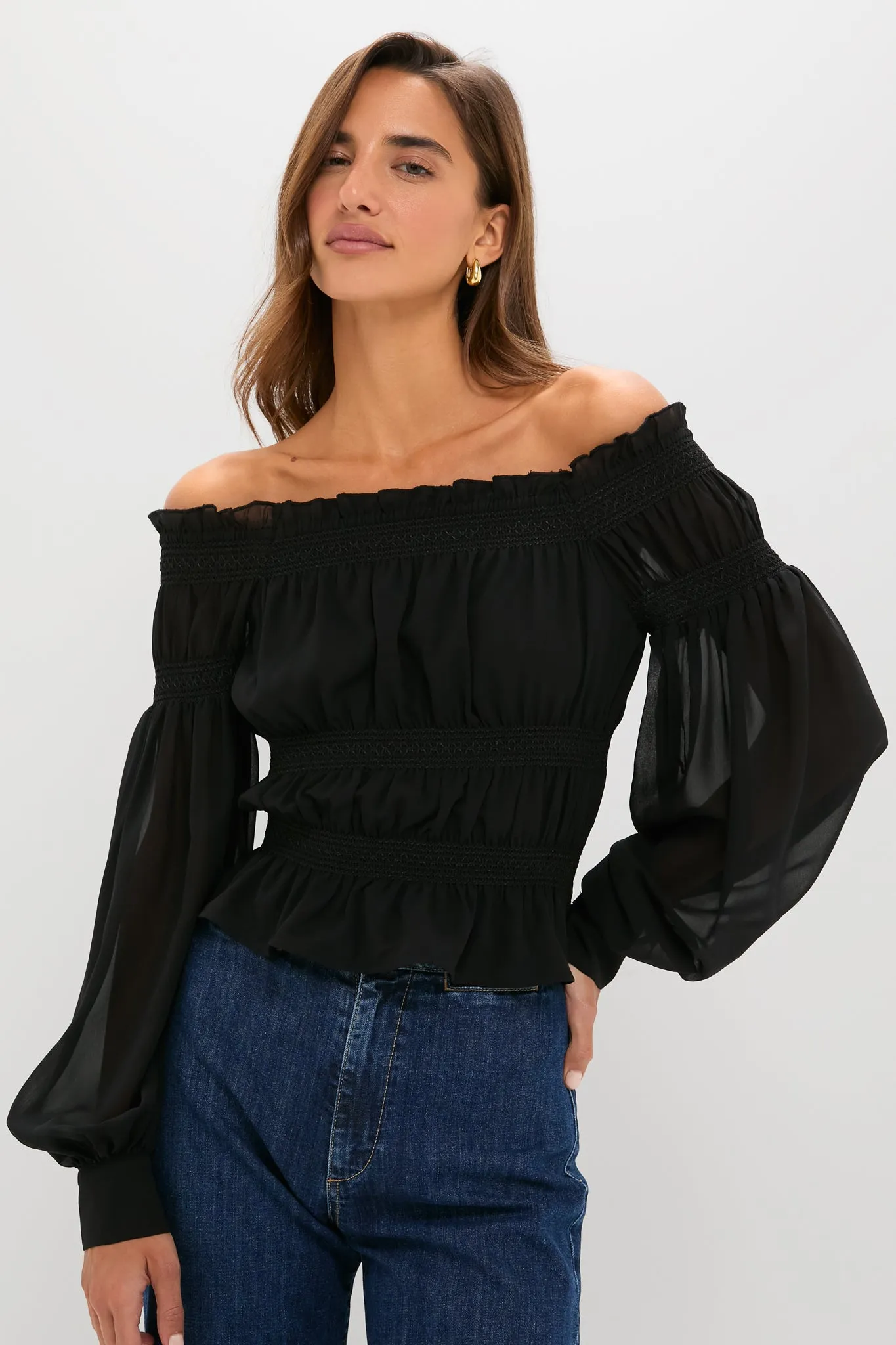 Black Georgette Adeline Top sold by Tuckernuck product image thumbnail 2
