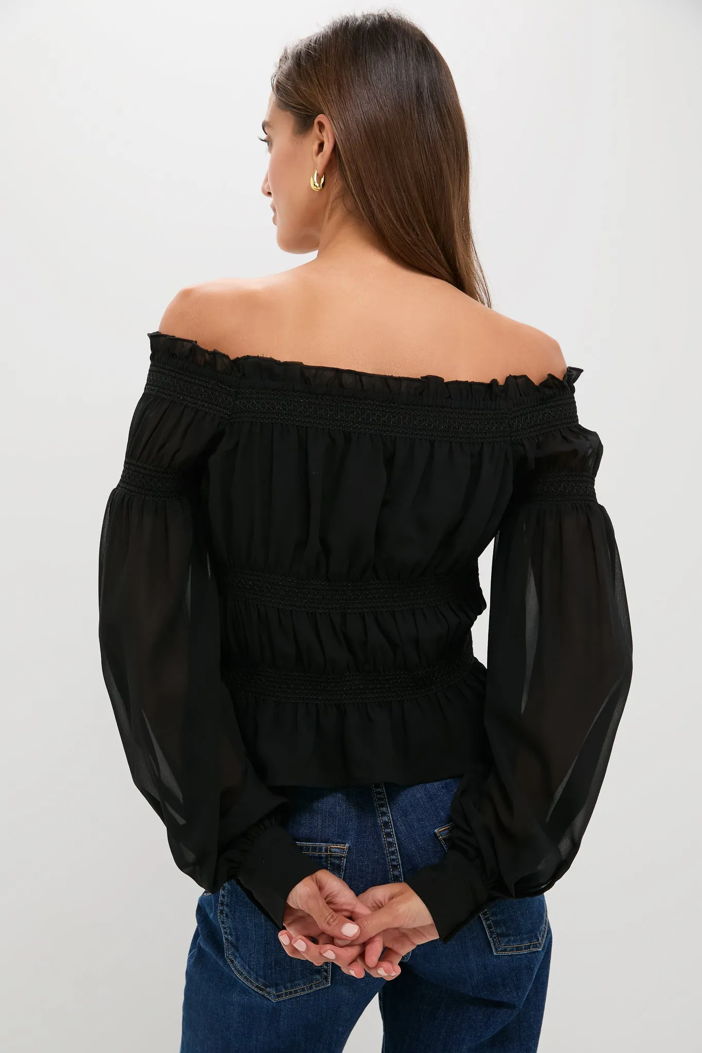 Black Georgette Adeline Top sold by Tuckernuck product image thumbnail 4