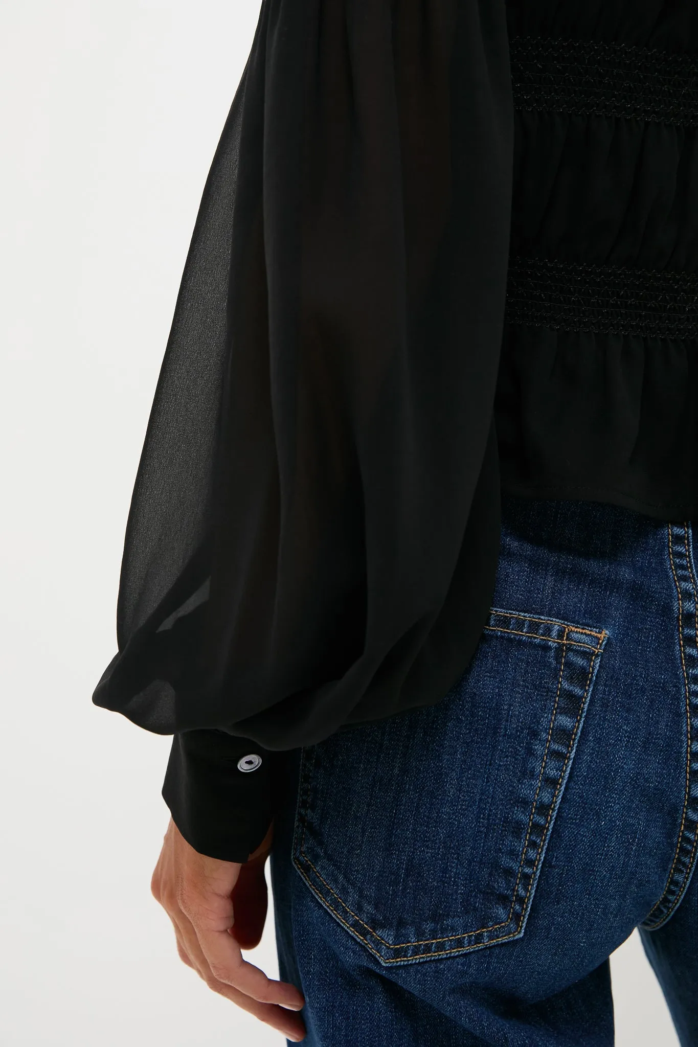 Black Georgette Adeline Top sold by Tuckernuck product image thumbnail 5