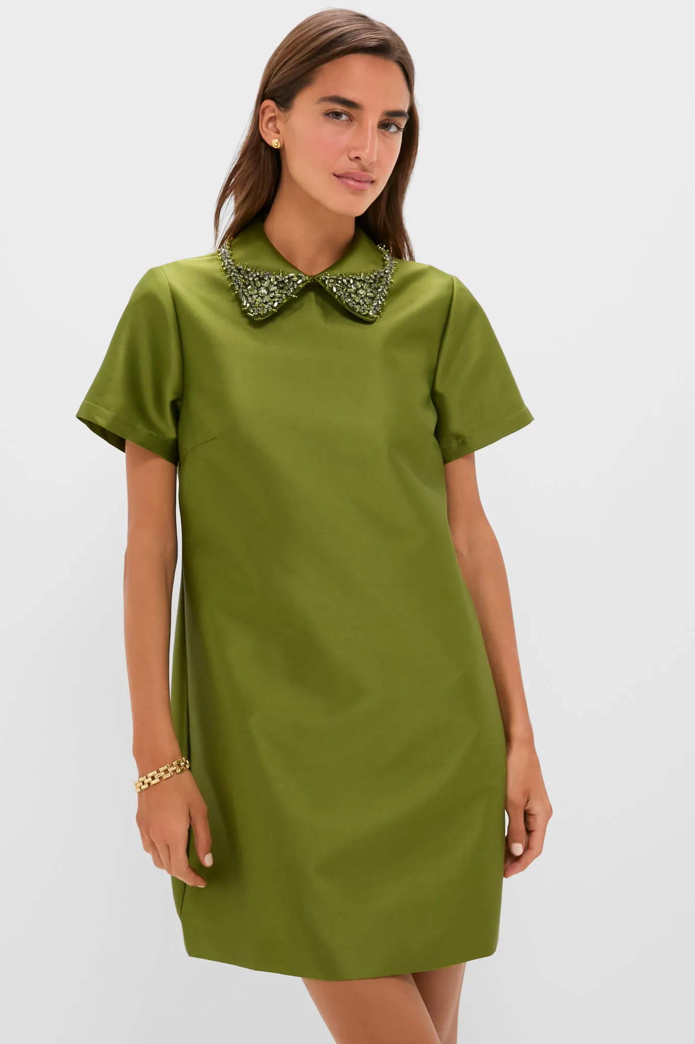 Green Embellished Aurelie Shift Dress sold by Tuckernuck