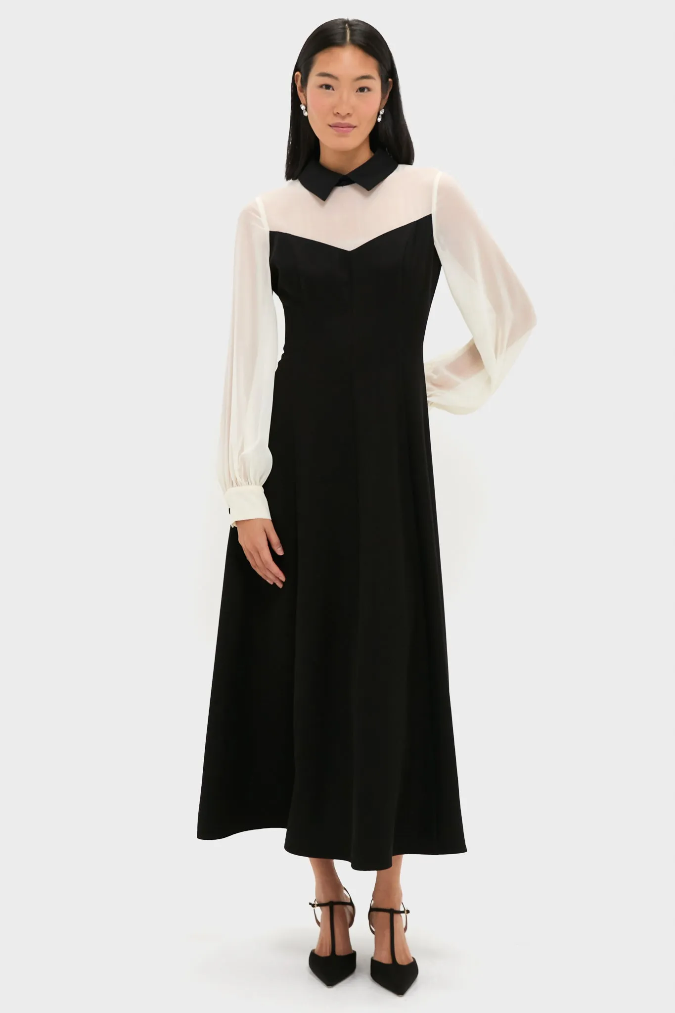 Black and Ivory Riva Tuxedo Dress sold by Tuckernuck