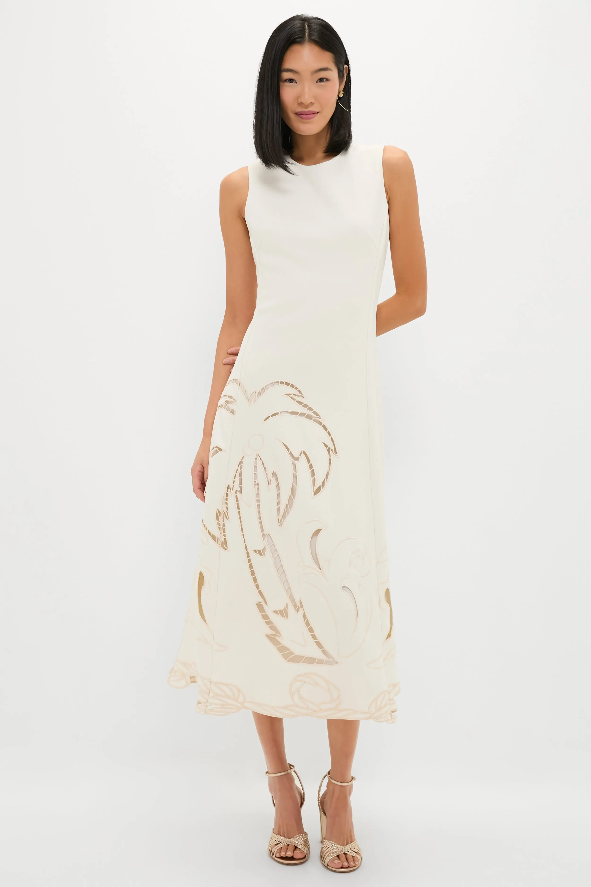 Vanilla Cleo Applique Sleeveless Midi Dress sold by Tuckernuck