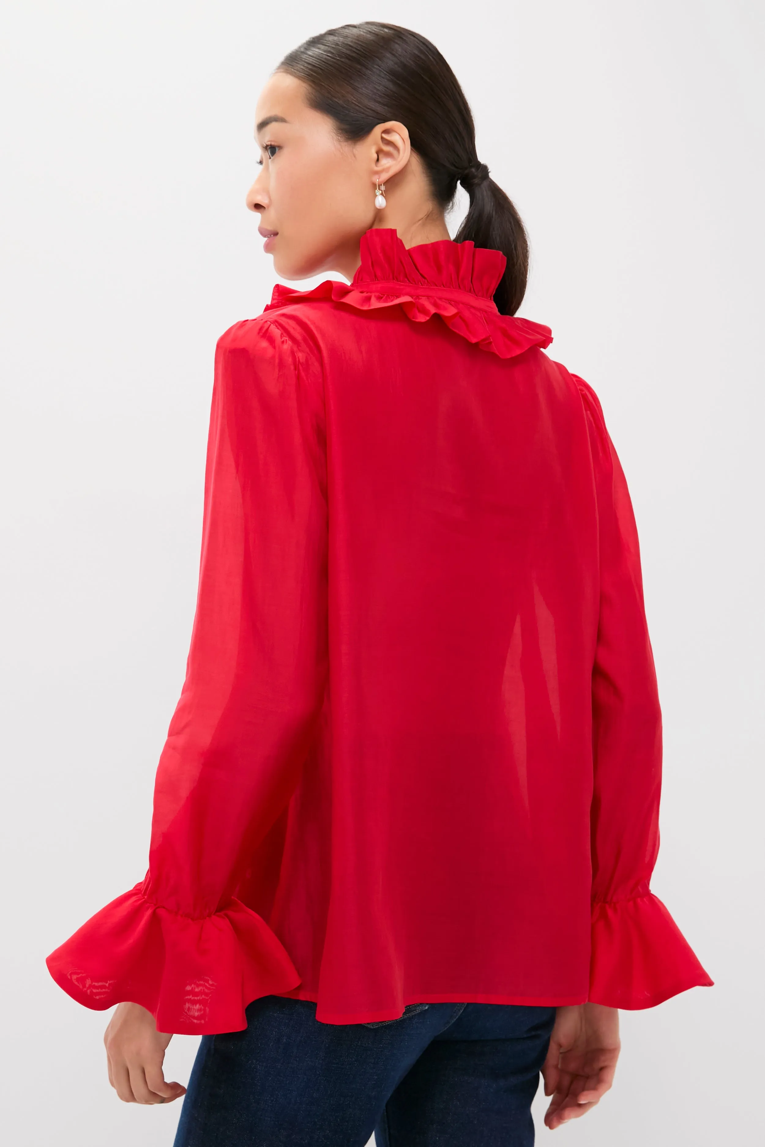 Red Organza Bouvier Blouse sold by Tuckernuck product image thumbnail 4