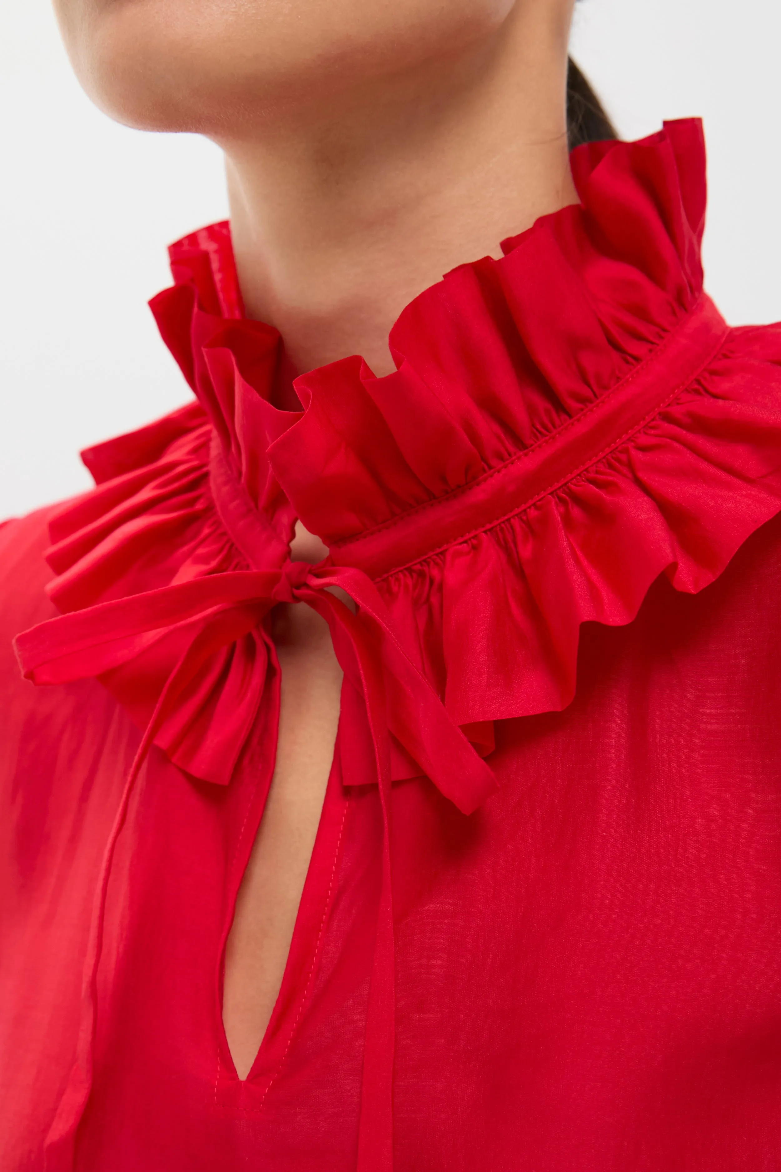 Red Organza Bouvier Blouse sold by Tuckernuck product image thumbnail 5