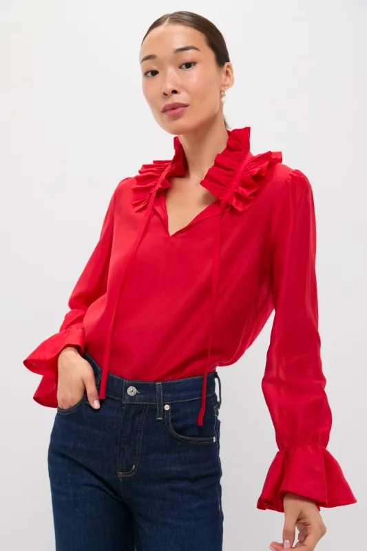 Red Organza Bouvier Blouse sold by Tuckernuck